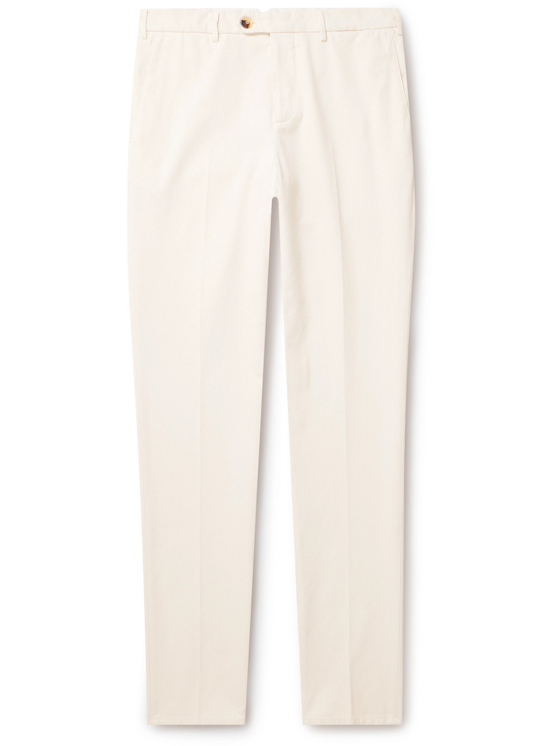 Brunello Cucinelli Straight-leg Cotton-gabardine Trousers In Neutrals