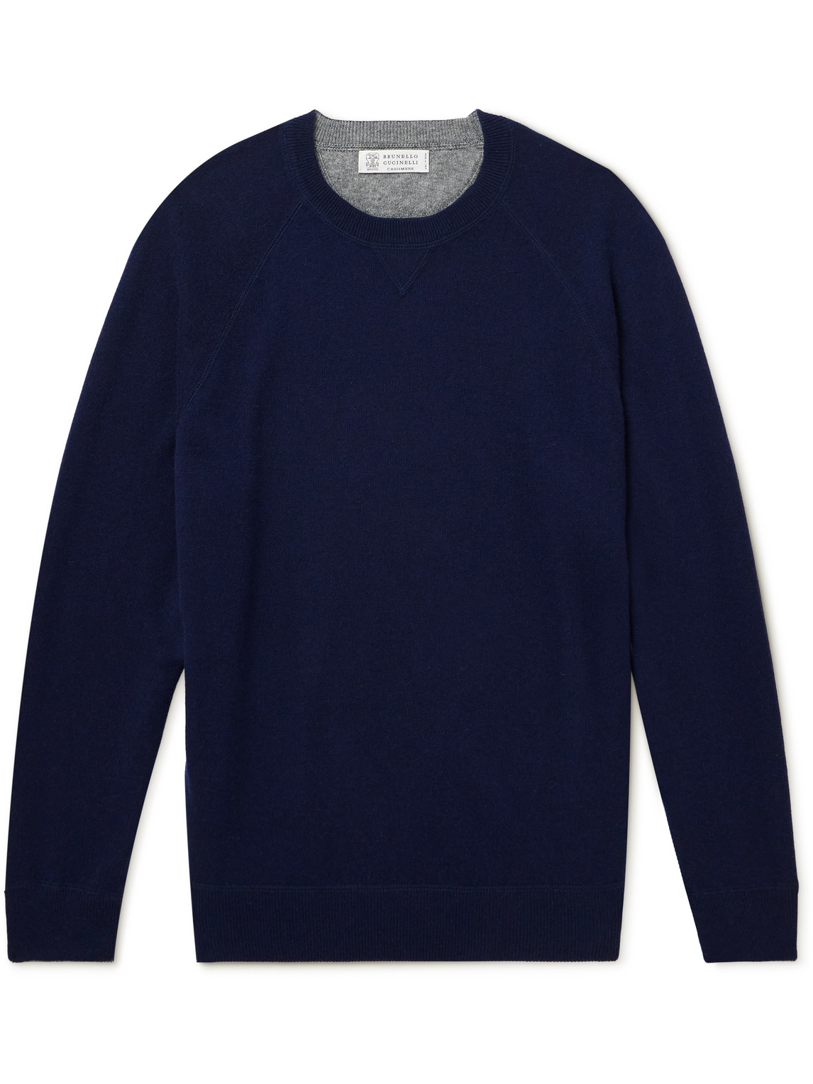 Brunello Cucinelli Cashmere Sweater In Navy Blue