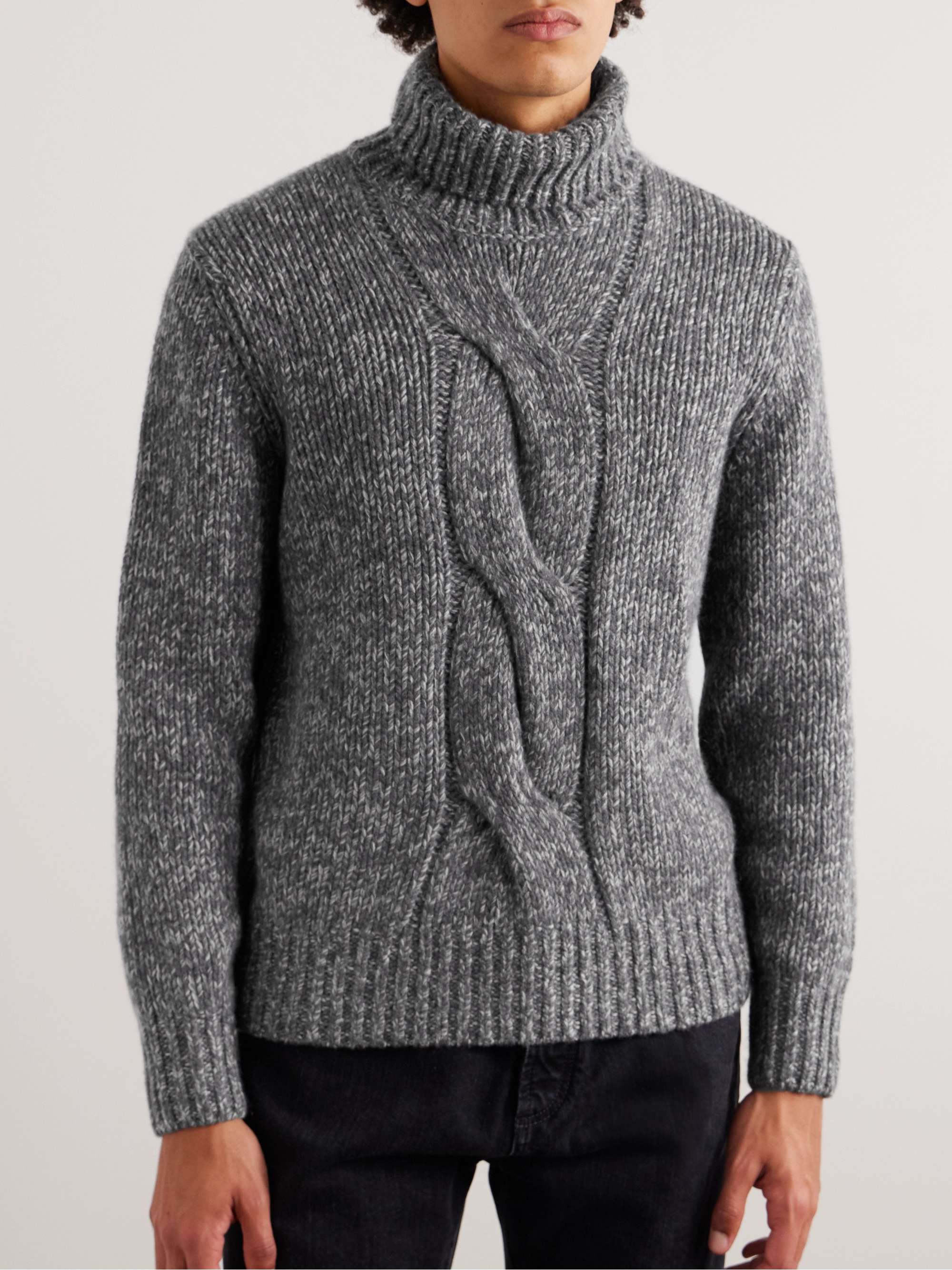 BRUNELLO CUCINELLI Cable-Knit Cashmere Rollneck Sweater for Men | MR PORTER
