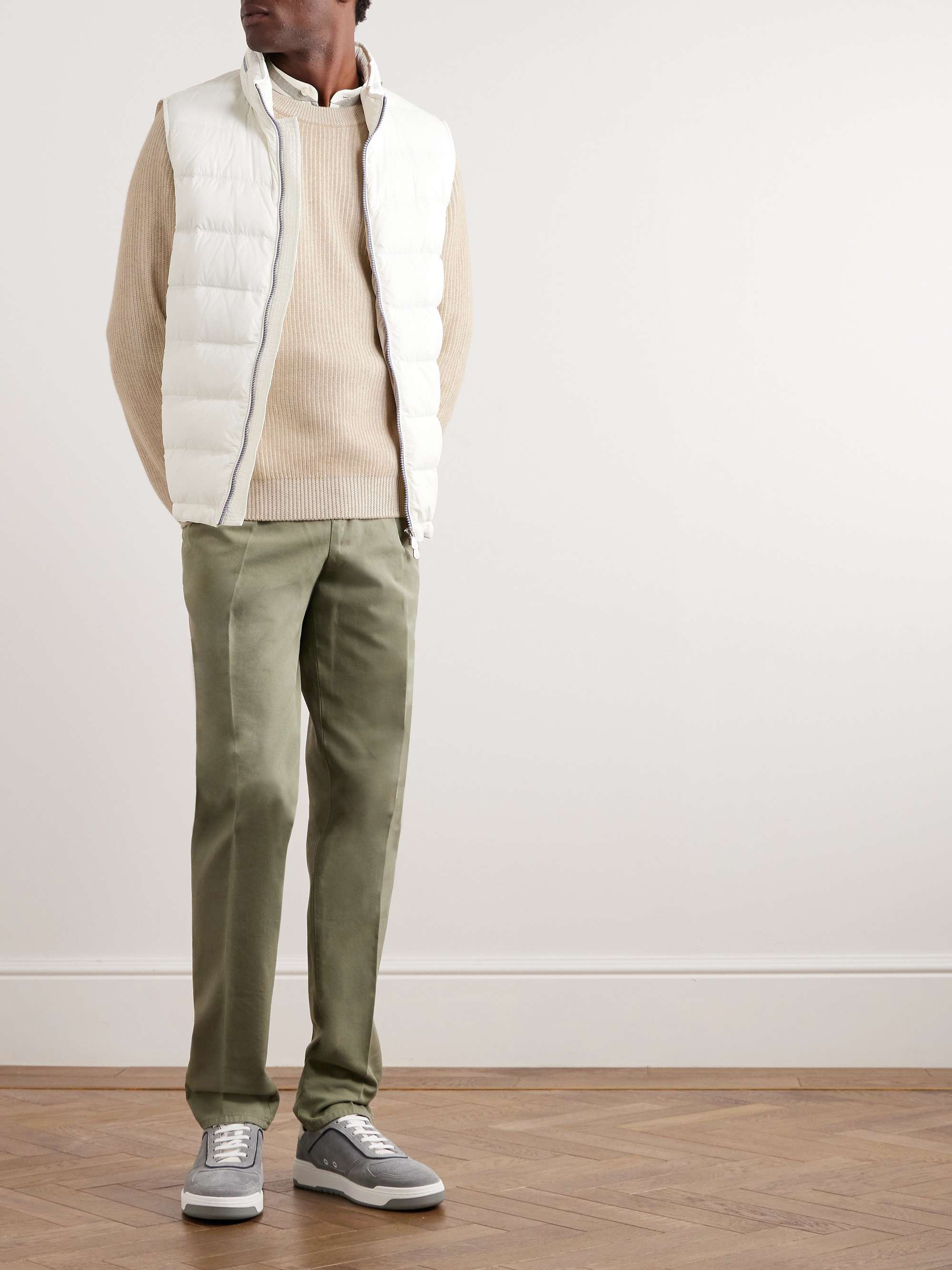 BRUNELLO CUCINELLI Striped Ribbed Cashmere Sweater