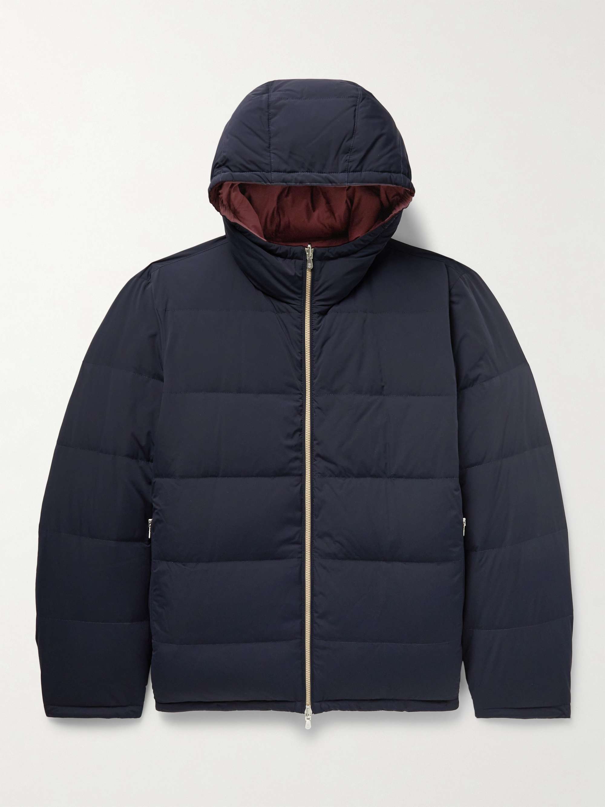 BRUNELLO CUCINELLI Reversible Quilted Shell Hooded Down Jacket for Men ...