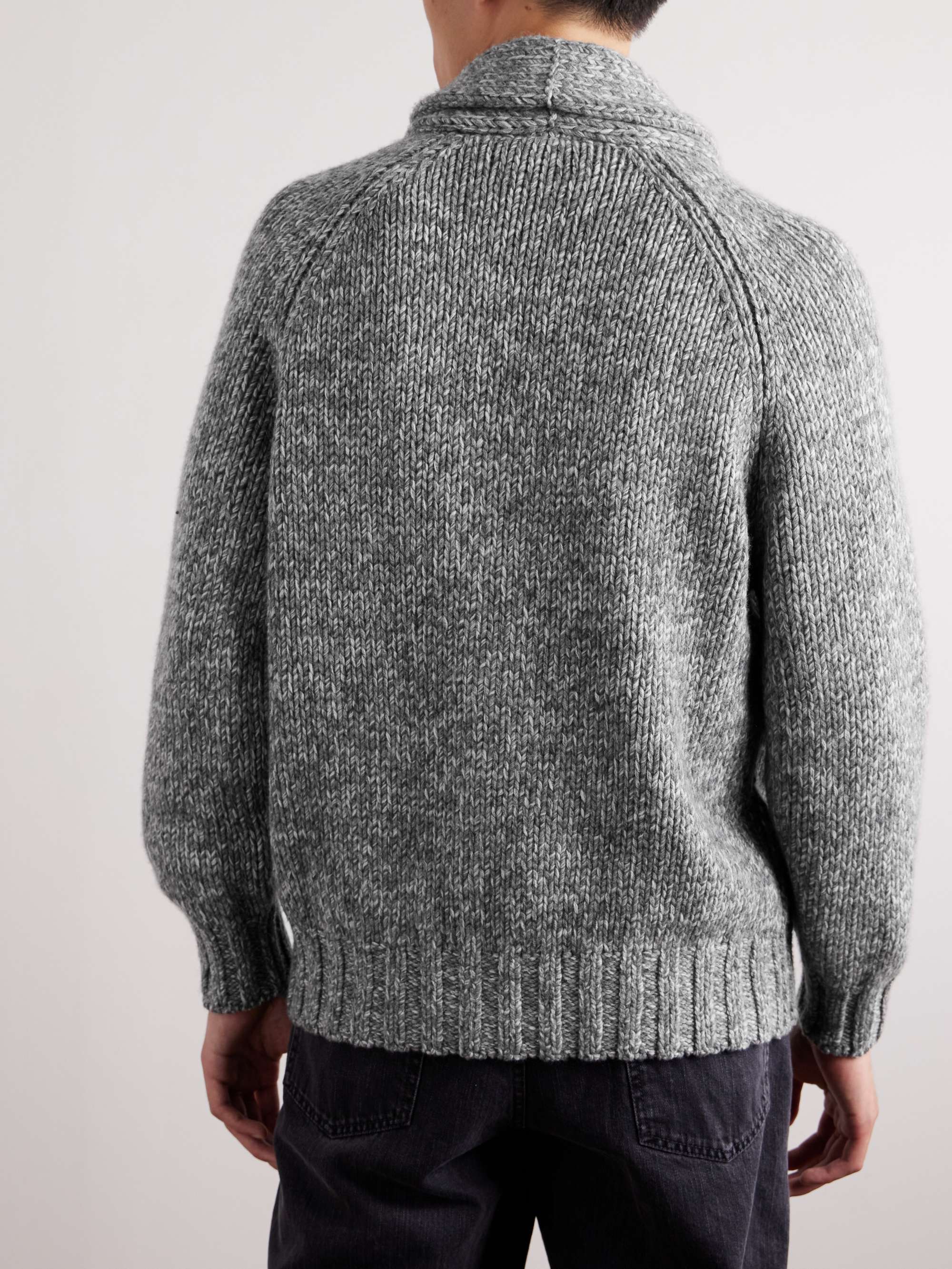 BRUNELLO CUCINELLI Shawl-Collar Wool, Cashmere and Silk-Blend Cardigan ...