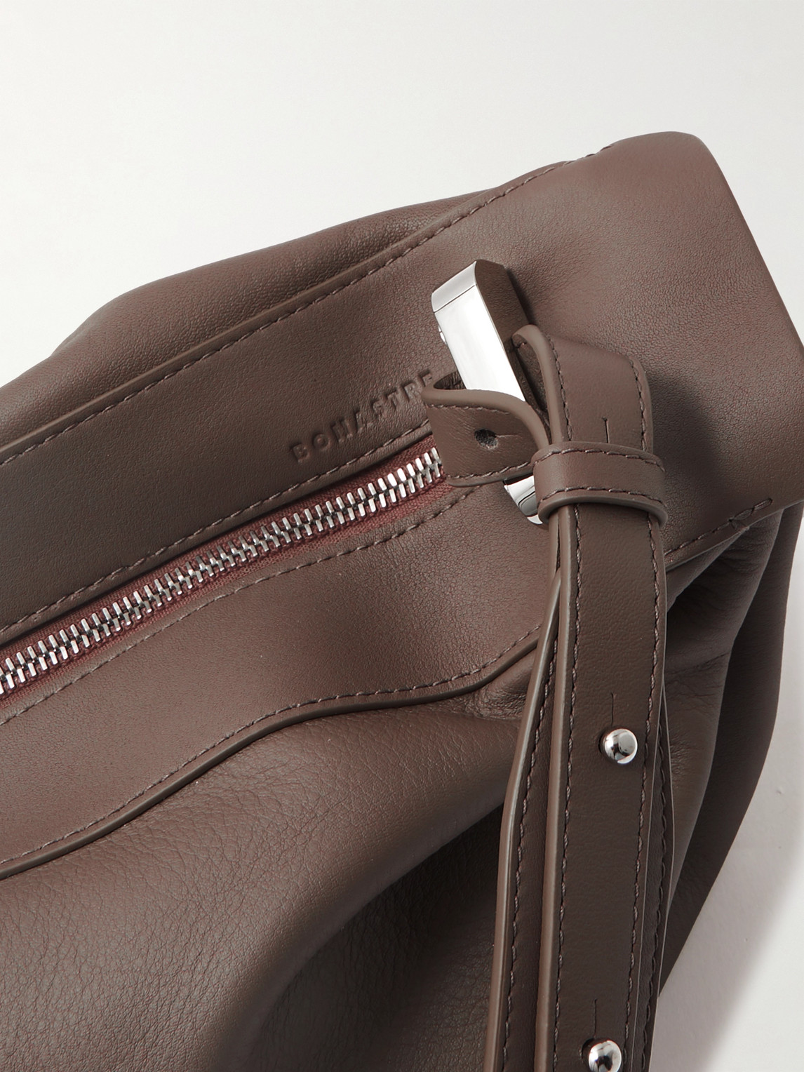 Shop Bonastre Ring Leather Messenger Bag In Brown