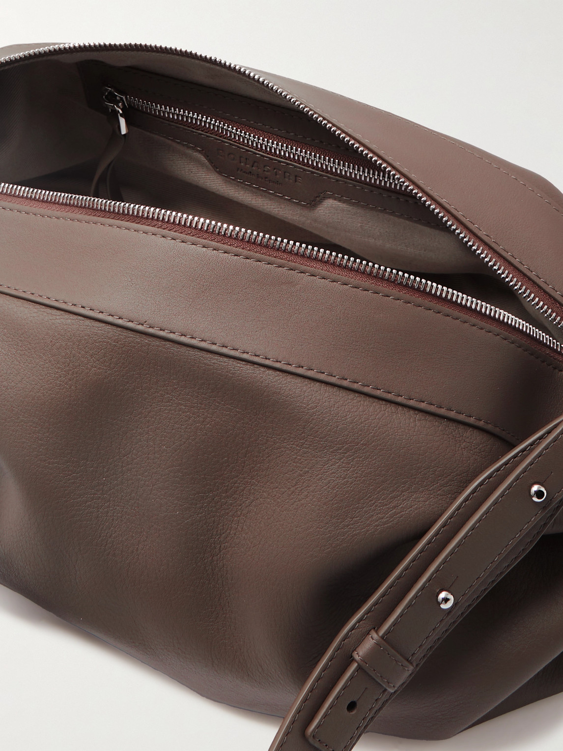 Shop Bonastre Ring Leather Messenger Bag In Brown