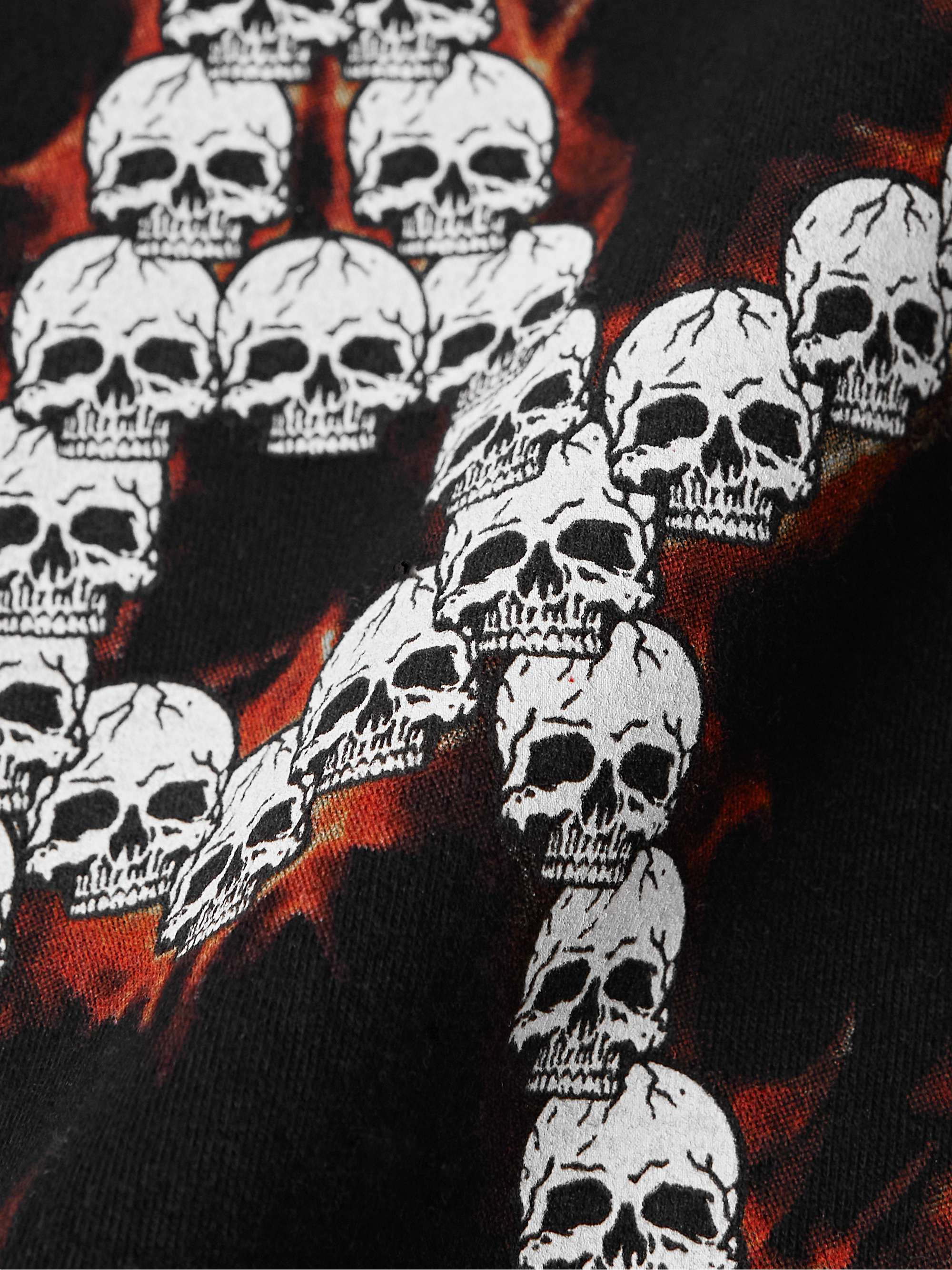 LOCAL AUTHORITY LA Tri Skull Tour Printed Cotton-Jersey T-Shirt