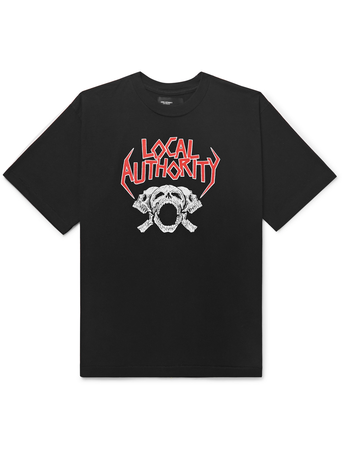 LOCAL AUTHORITY LA - Tri Skull Tour Printed Cotton-Jersey T-Shirt - Men - Black - XXL