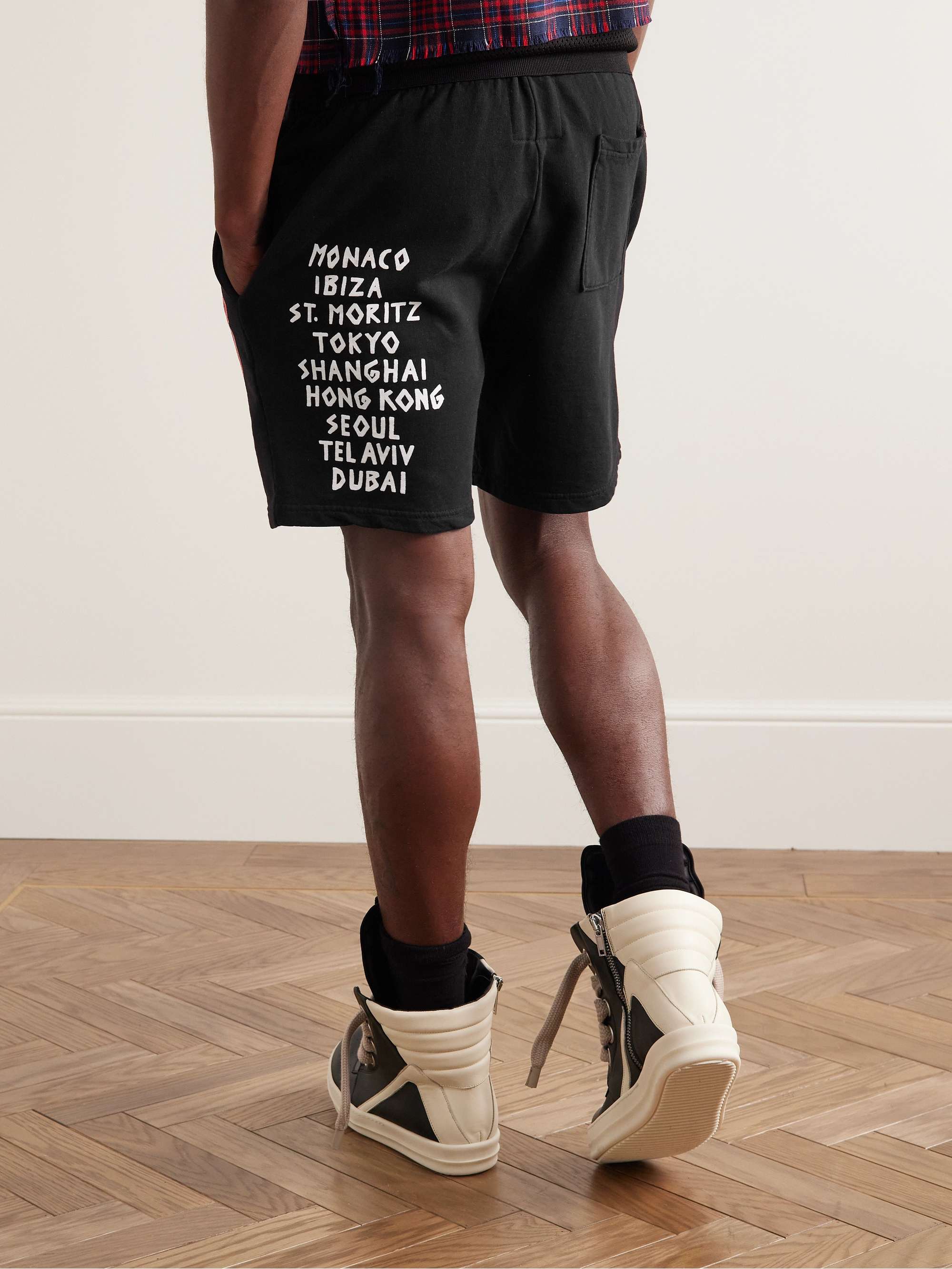 LOCAL AUTHORITY LA Straight-Leg Printed Cotton-Jersey Shorts