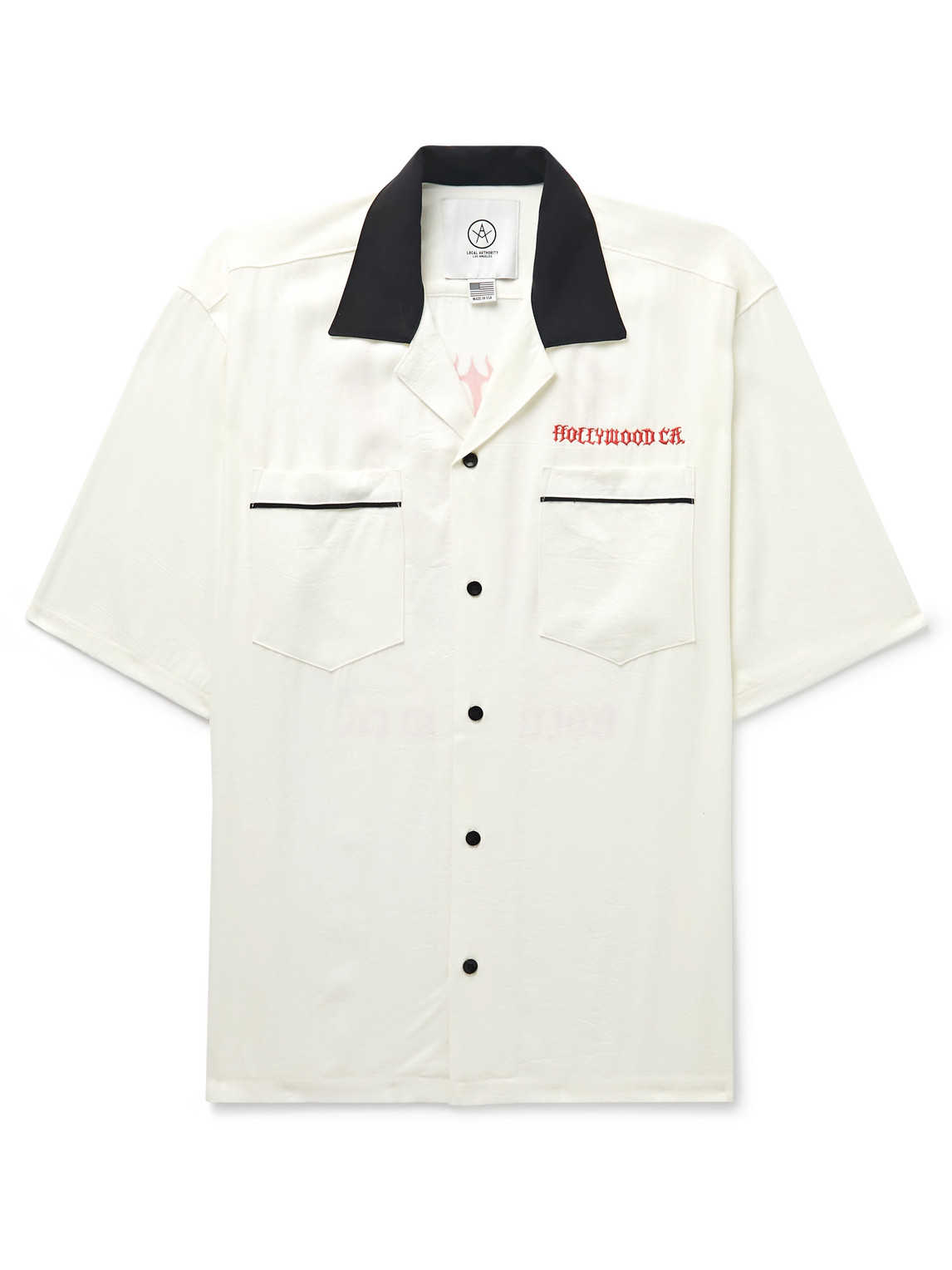 LOCAL AUTHORITY LA - Fantasy Room Camp-Collar Embroidered Printed Twill Shirt - Men - White - M