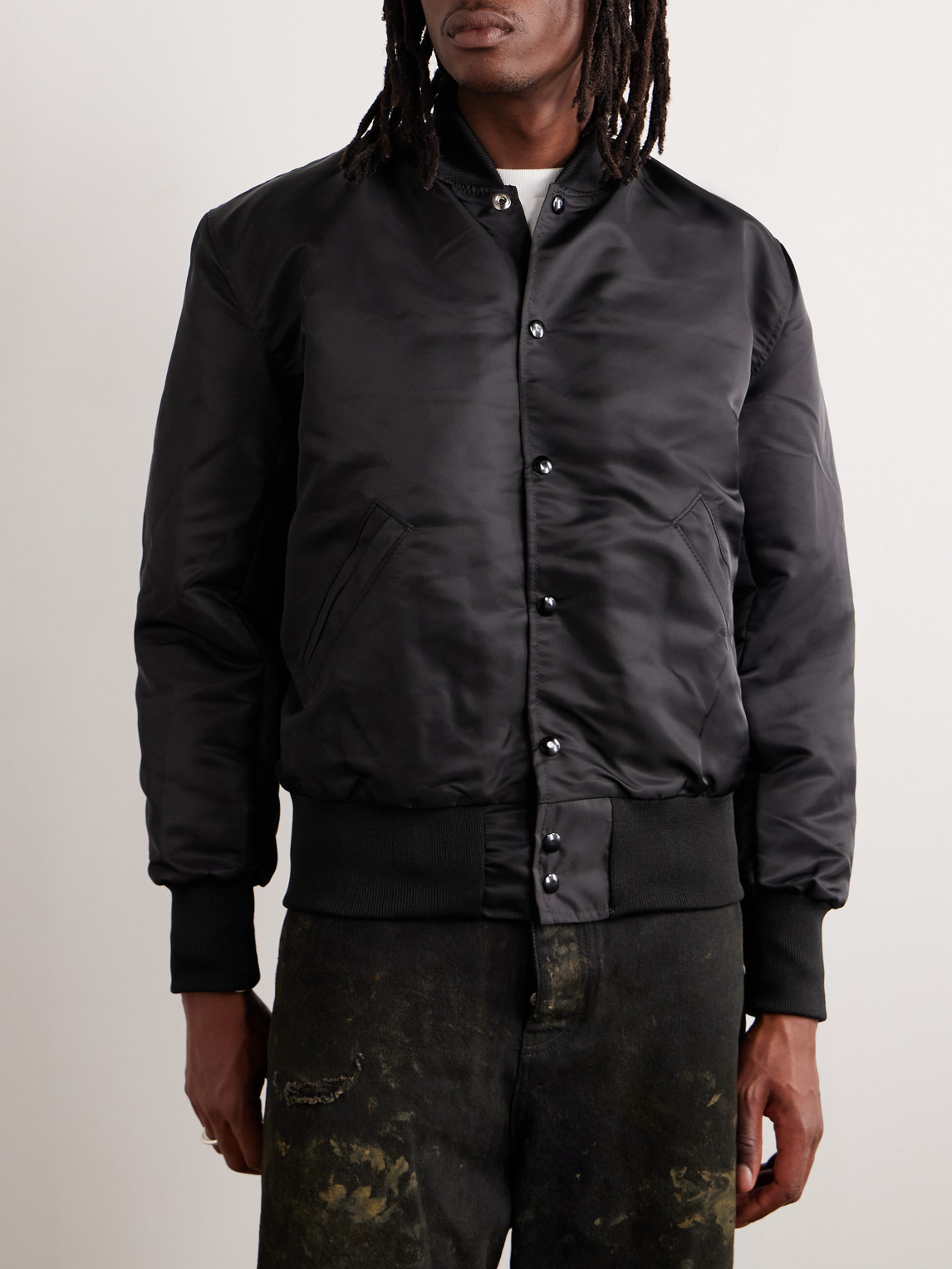  Local Authority La - Appliquéd Shell Bomber Jacket - Men - Black - L 