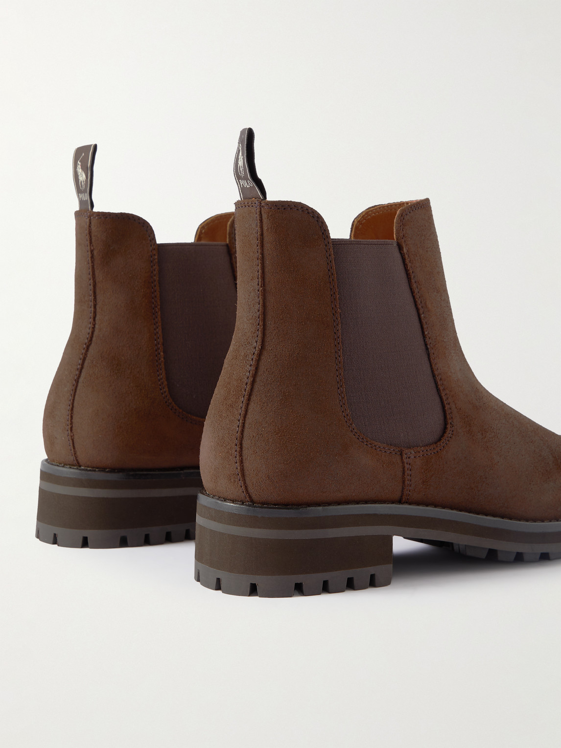 Shop Polo Ralph Lauren Bryson Oiled-suede Chelsea Boots In Brown