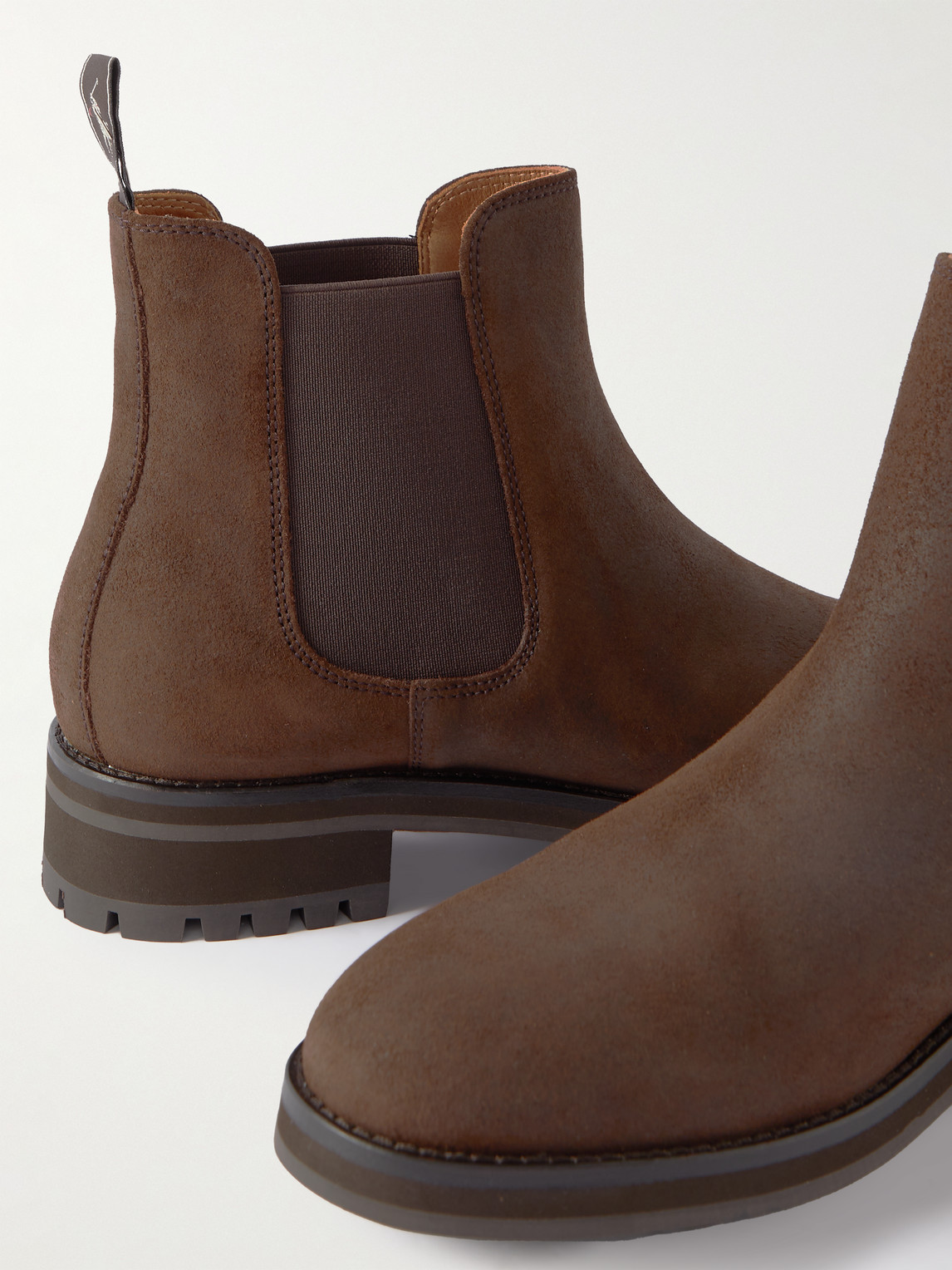 Shop Polo Ralph Lauren Bryson Oiled-suede Chelsea Boots In Brown