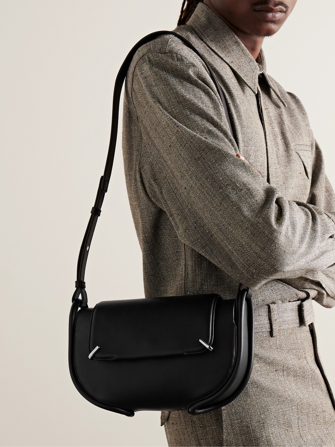 Shop Bonastre Lovni Leather Messenger Bag In Black