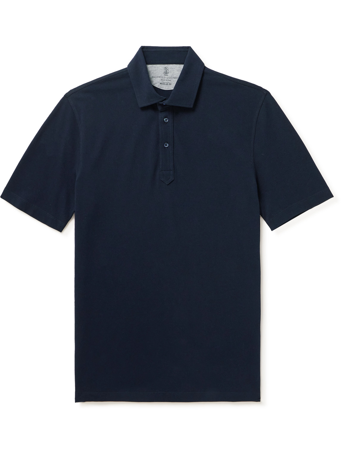 Brunello Cucinelli Cotton-piqué Polo Shirt In Blue