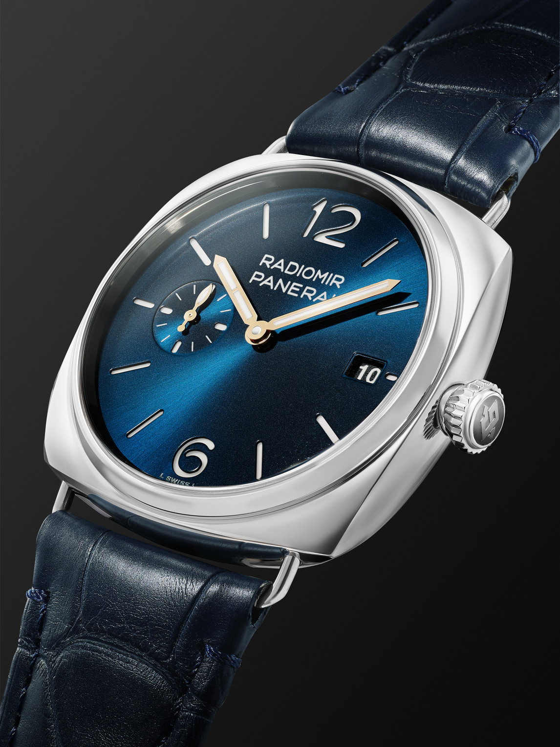  Panerai - Radiomir Quaranta Automatic 40mm Stainless Steel And Alligator Watch, Ref. No. Pam01293 - Men - Blue 