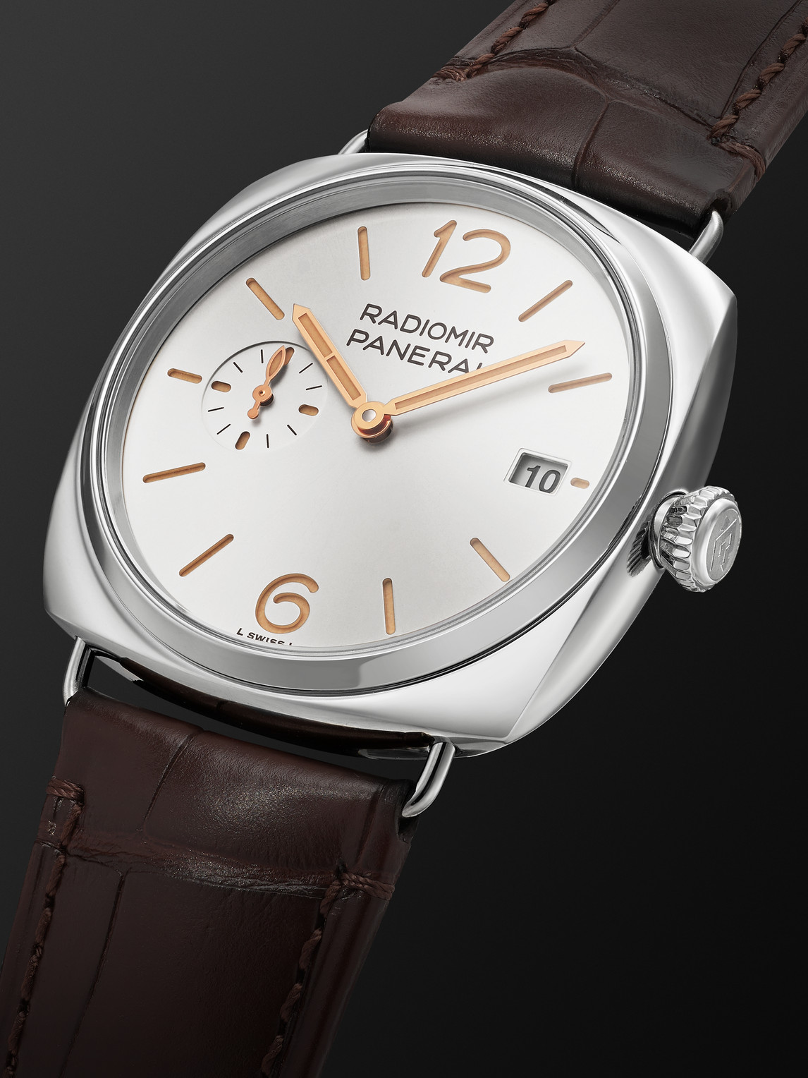  Panerai - Radiomir Quaranta 40mm Stainless Steel And Alligator Watch, Ref. No. Pam01292 - Men - White 