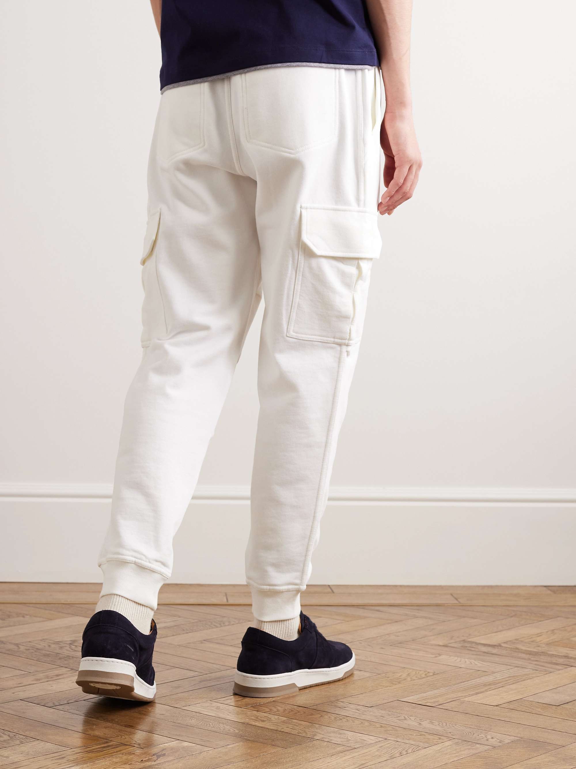 BRUNELLO CUCINELLI Tapered Cotton-Jersey Cargo Sweatpants