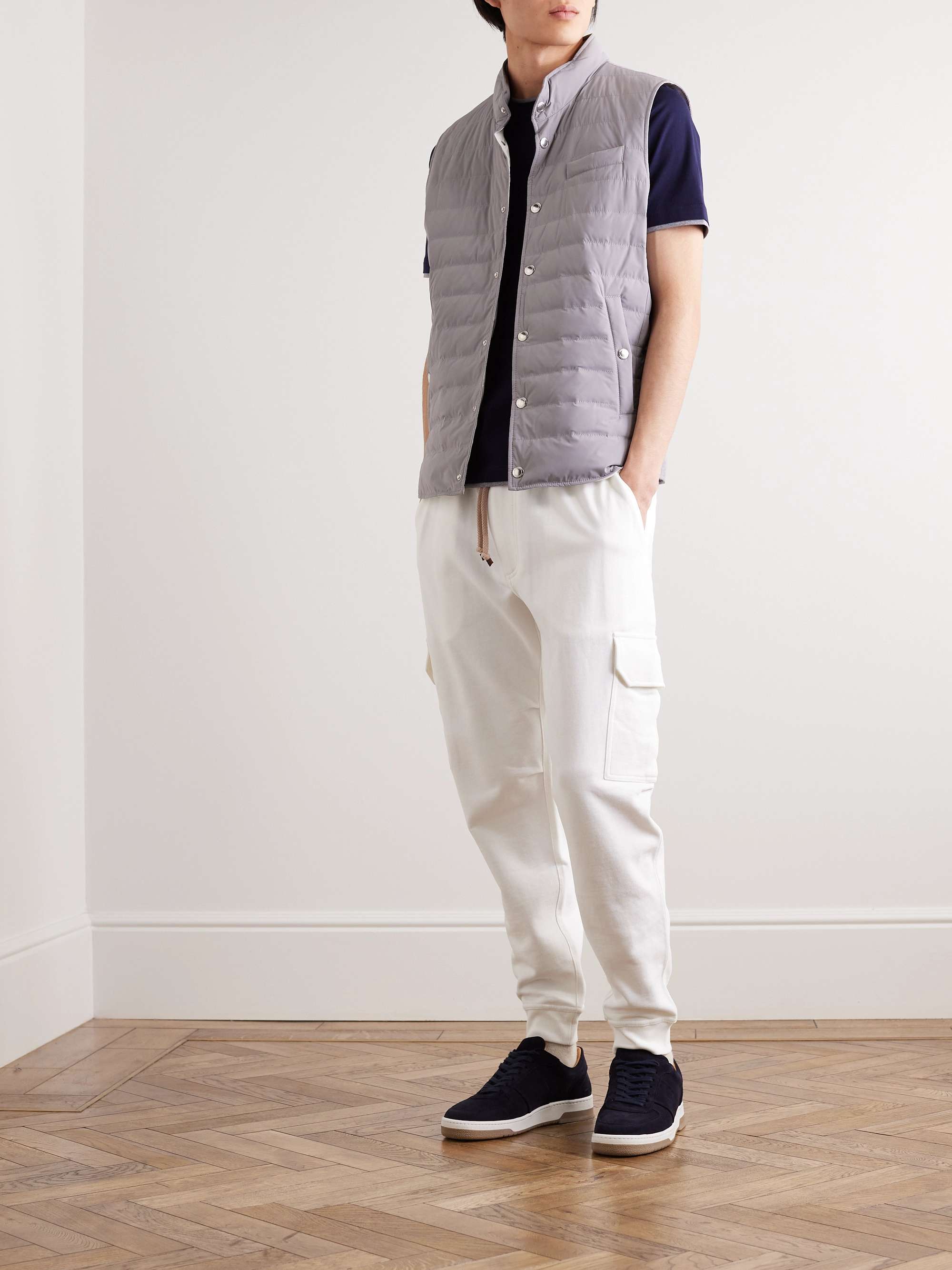 BRUNELLO CUCINELLI Tapered Cotton-Jersey Cargo Sweatpants