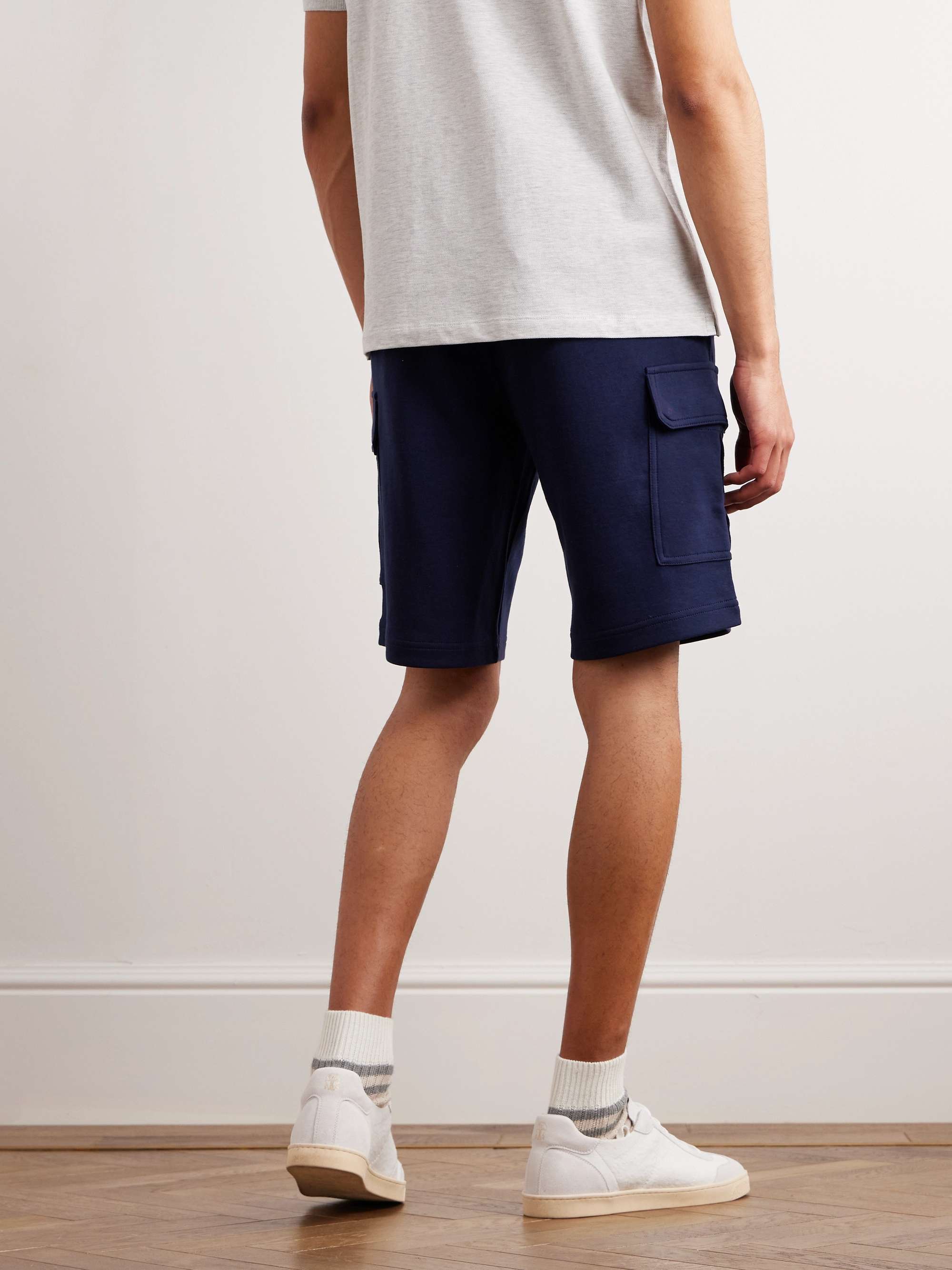 BRUNELLO CUCINELLI Straight-Leg Cotton-Blend Drawstrings Shorts