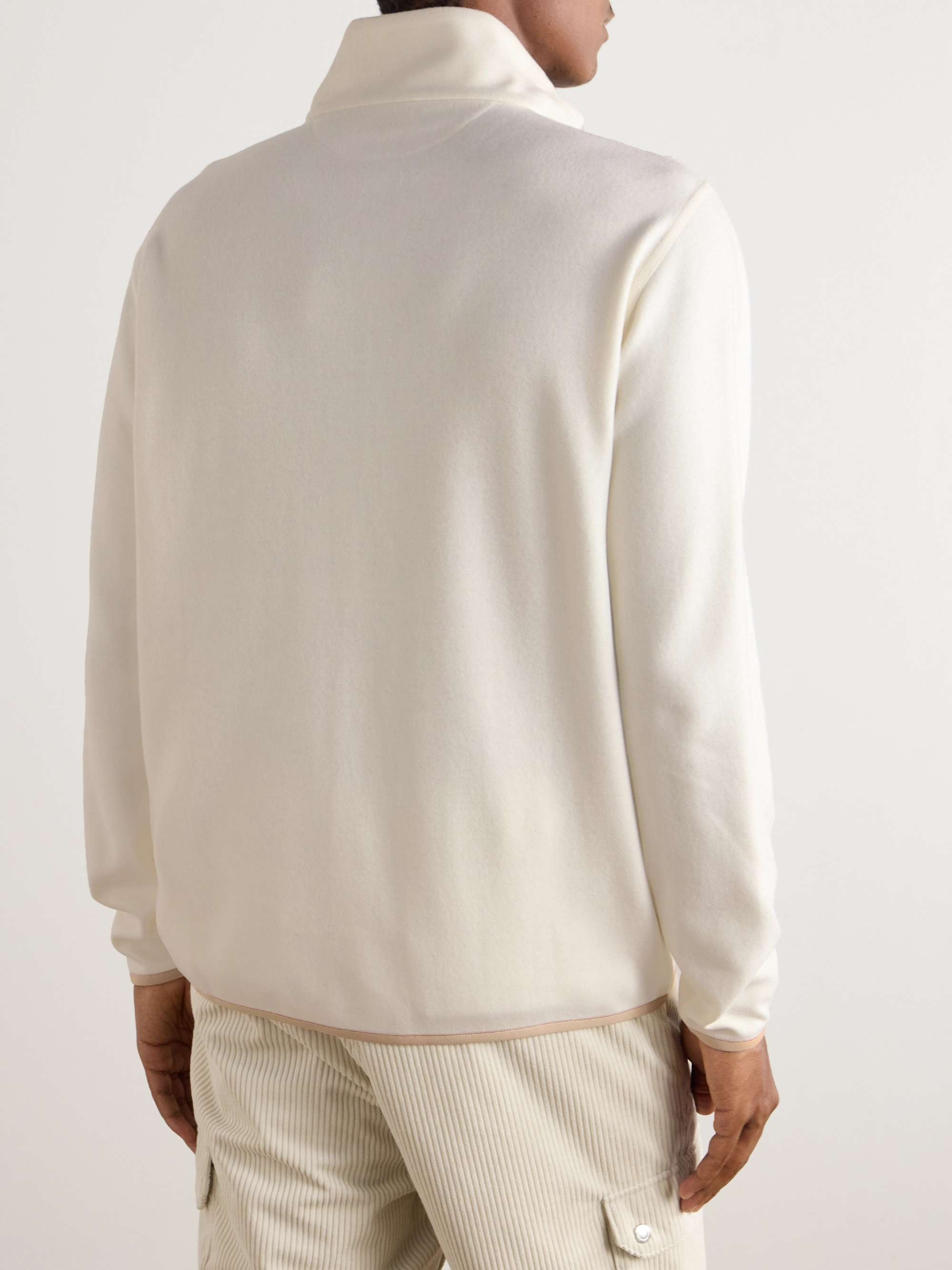 BRUNELLO CUCINELLI Logo-Embroidered Fleece Half-Zip Sweashirt