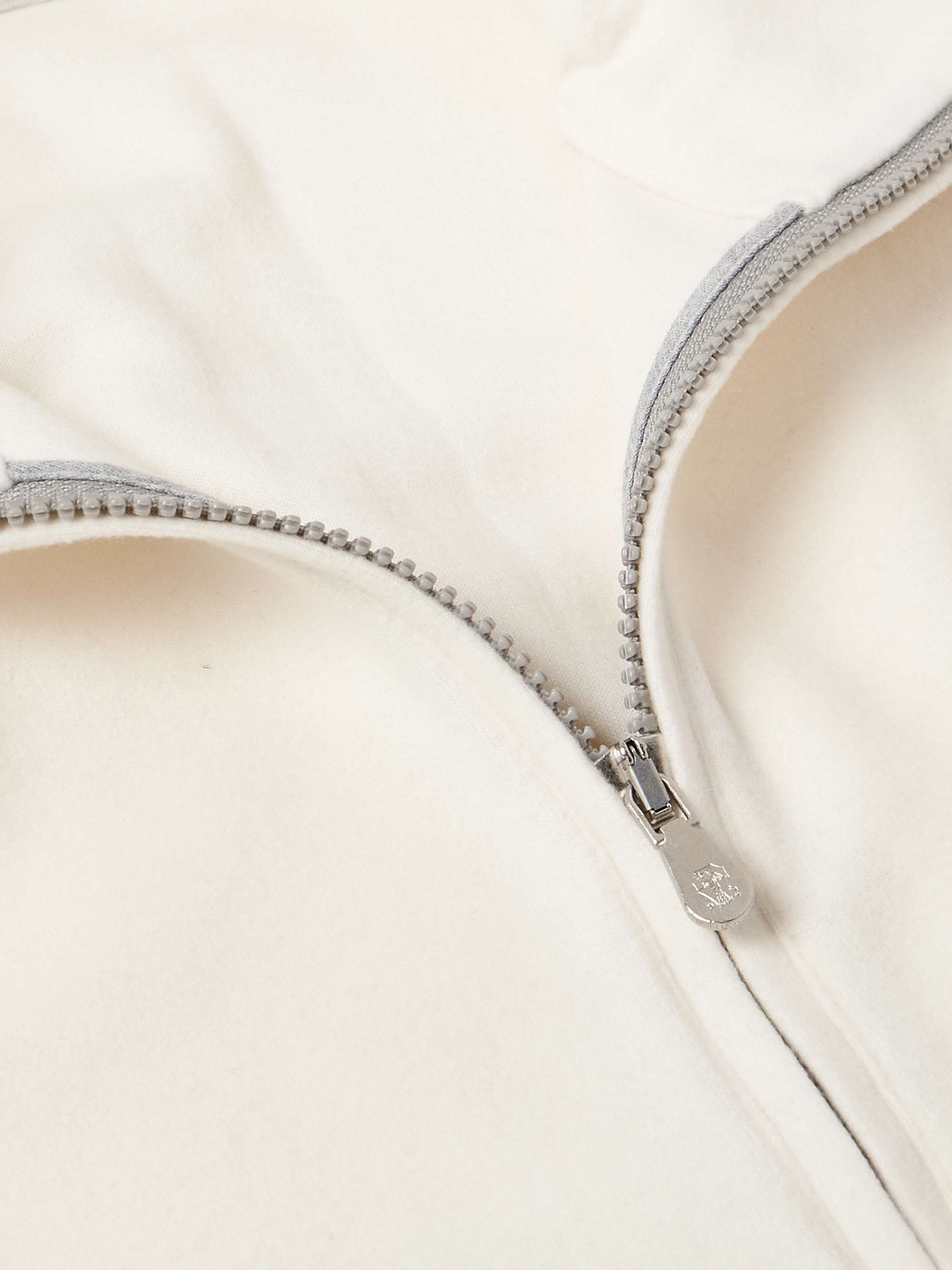 BRUNELLO CUCINELLI Logo-Embroidered Fleece Half-Zip Sweashirt