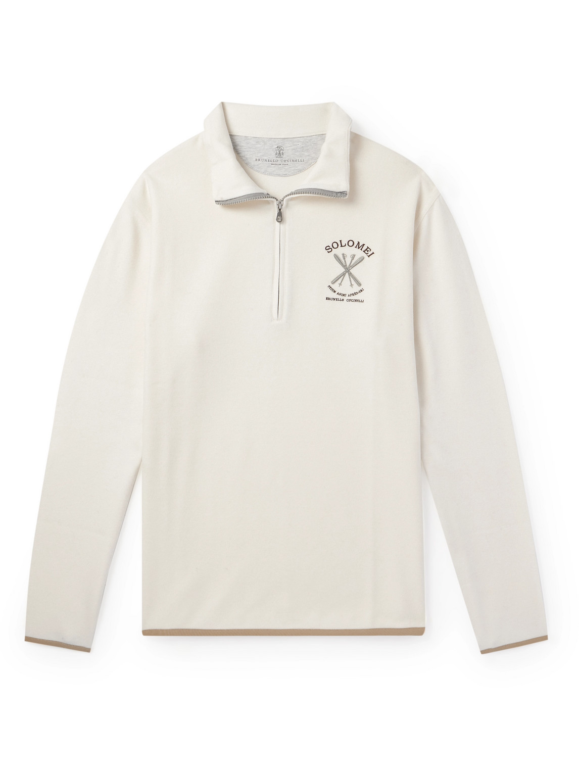 Logo-Embroidered Fleece Half-Zip Sweatshirt