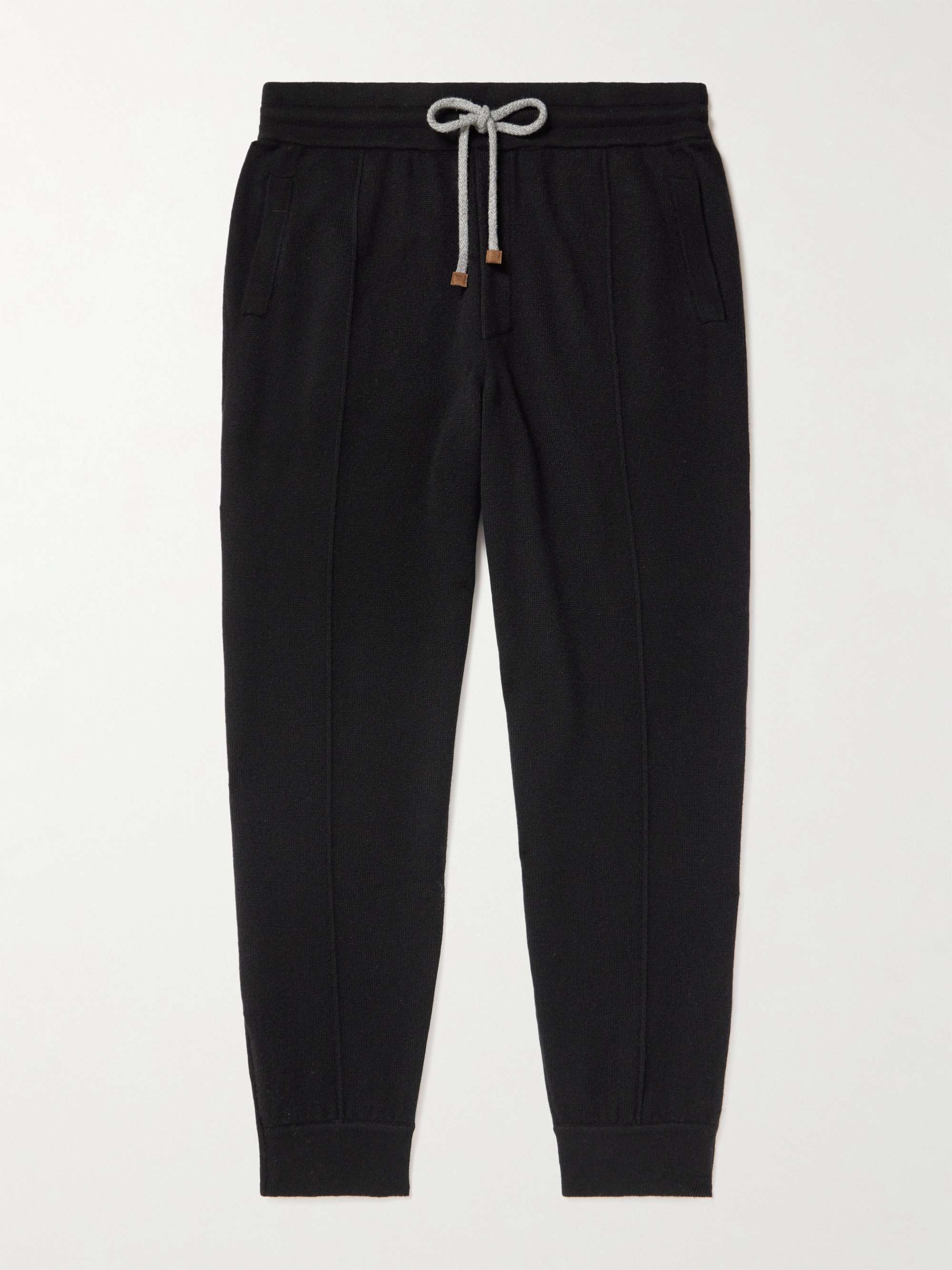 BRUNELLO CUCINELLI Tapered Panelled Cashmere Sweatpants for Men | MR PORTER