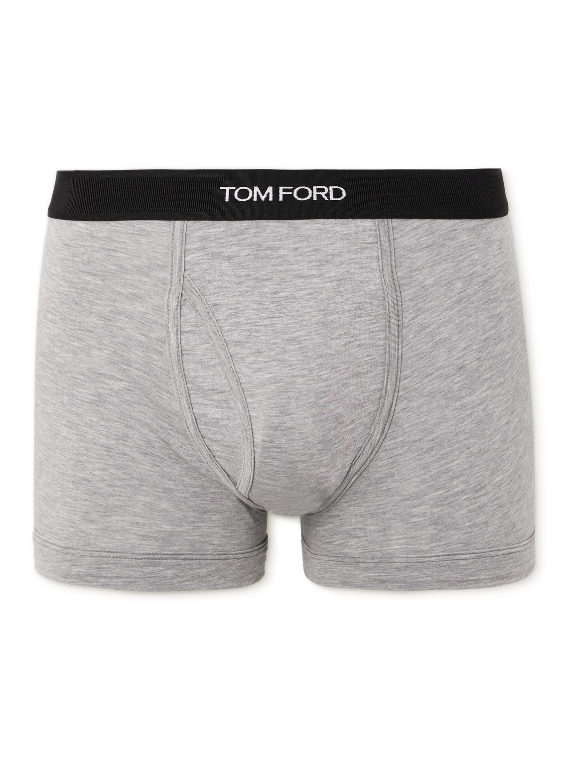 Shop Tom Ford Stretch-cotton And Modal-blend Boxer Briefs In Gray