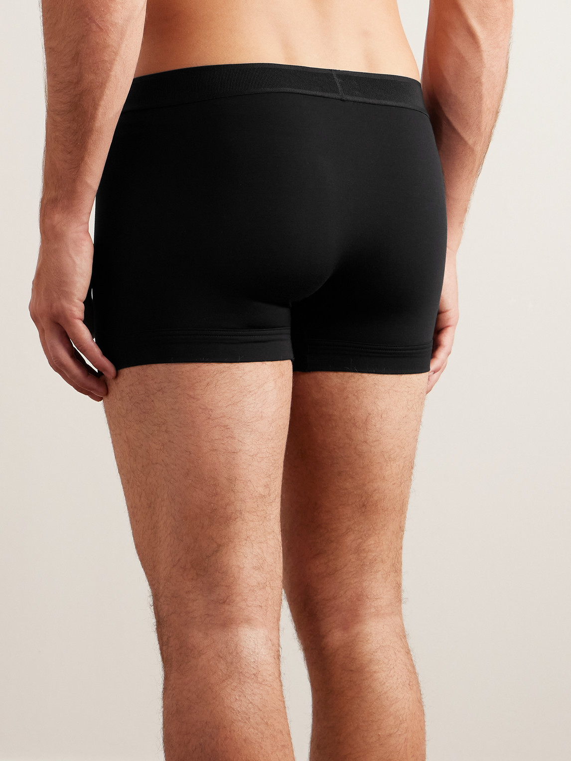 Tom Ford Cotton Boxer Briefs With Logo Band In Black