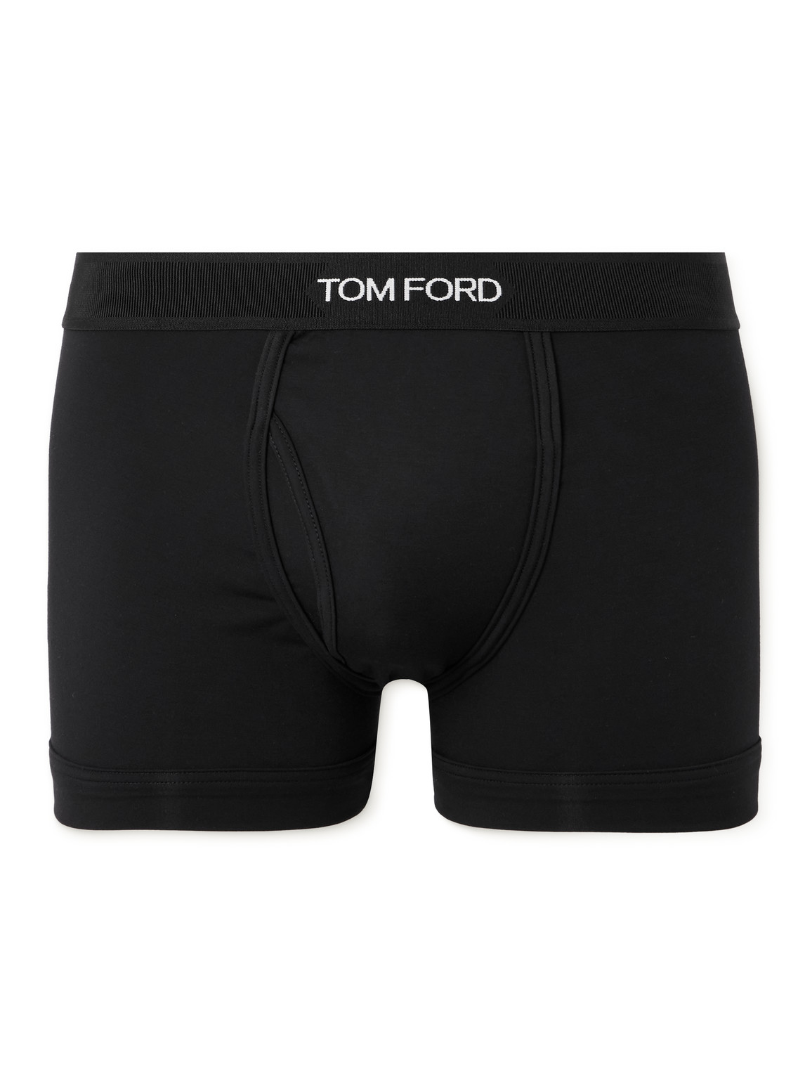 Shop Tom Ford Stretch-cotton And Modal-blend Boxer Briefs In Black