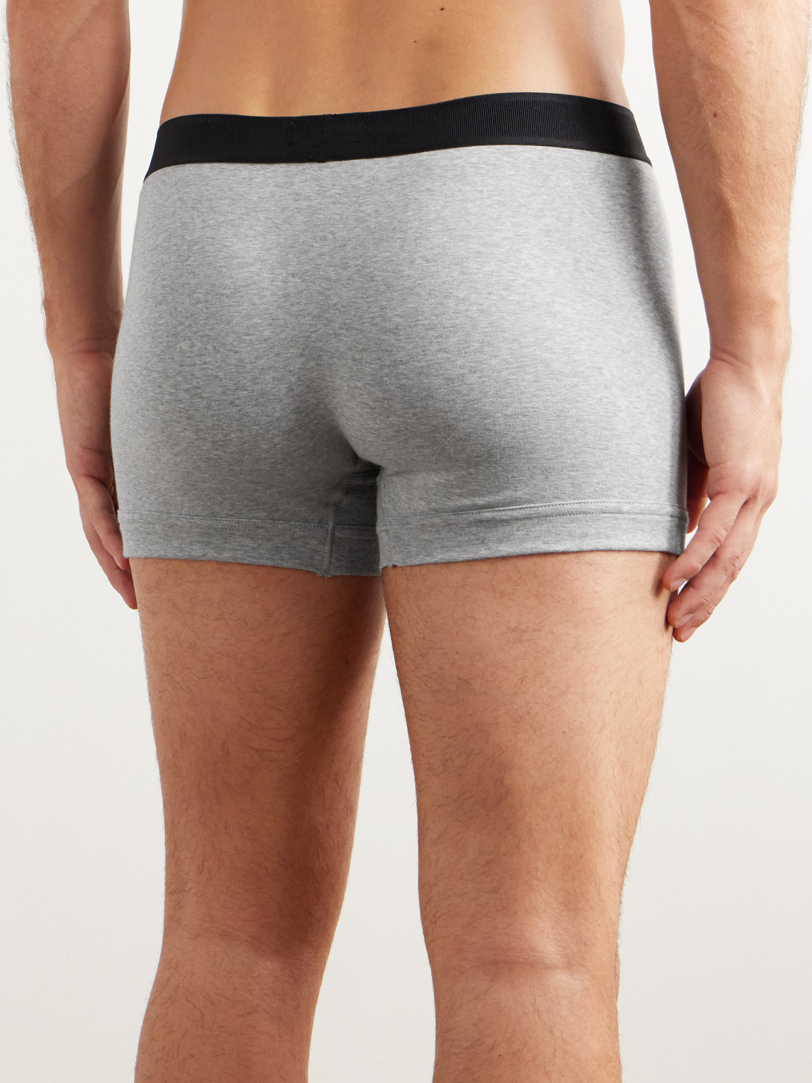 Tom Ford Mens Grey Logo-waistband Stretch-cotton Boxers Pack Of Two In White