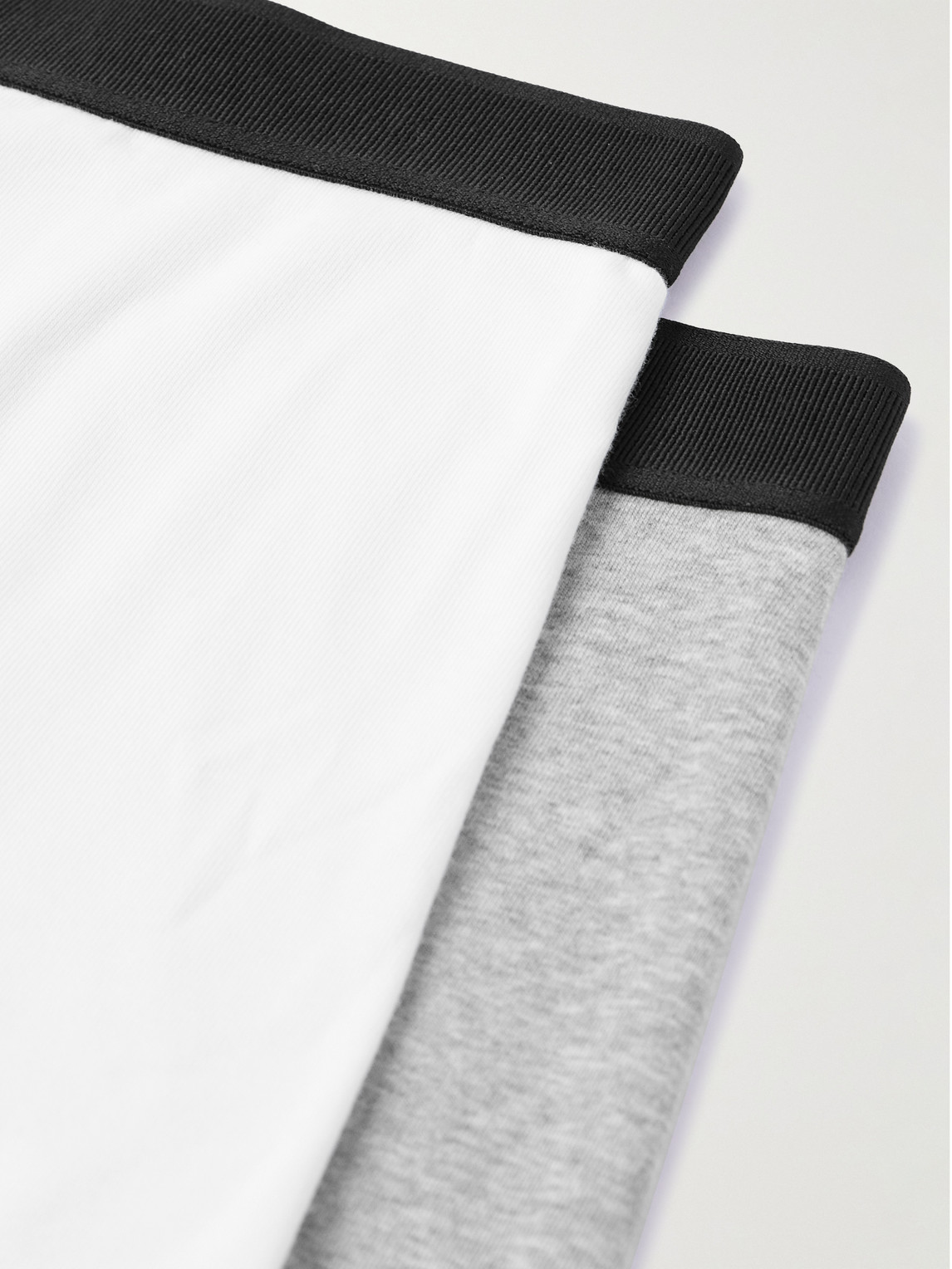Tom Ford Mens Grey Logo-waistband Stretch-cotton Boxers Pack Of Two In White
