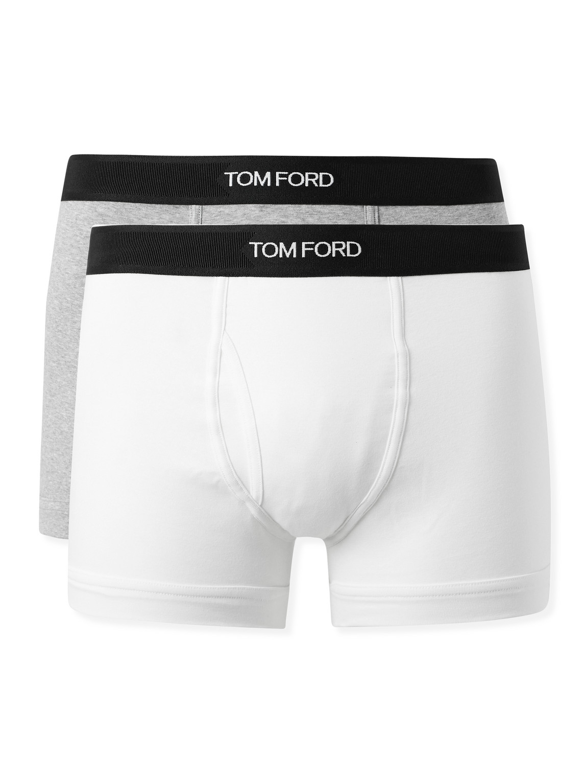Shop Tom Ford Two-pack Stretch-cotton Jersey Boxer Briefs In White