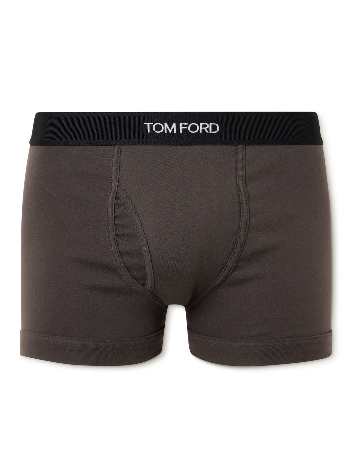 Shop Tom Ford Stretch-cotton Boxer Briefs In Brown