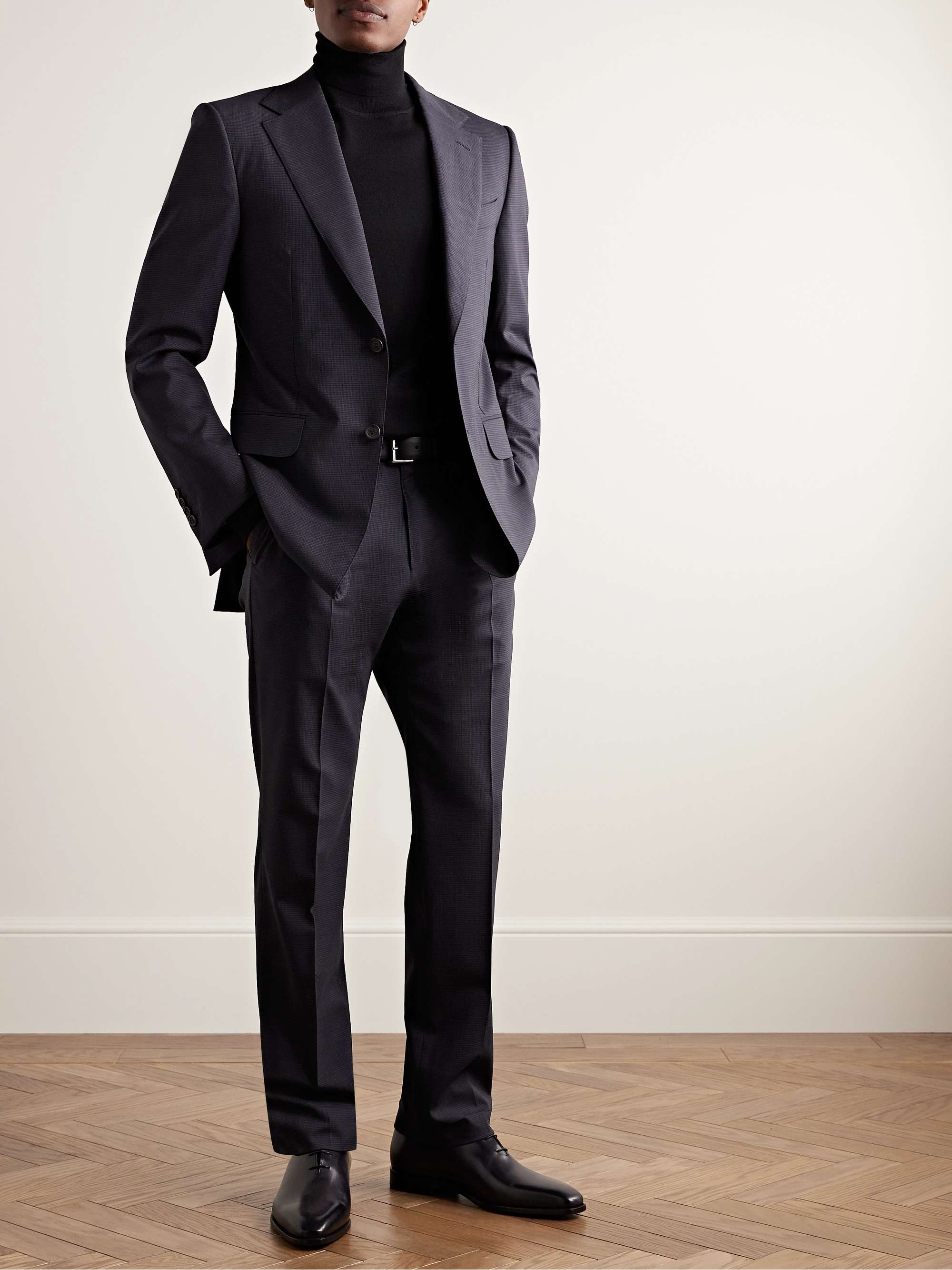DUNHILL Slim-Fit Micro-Checked Wool-Blend Suit Jacket for Men | MR PORTER