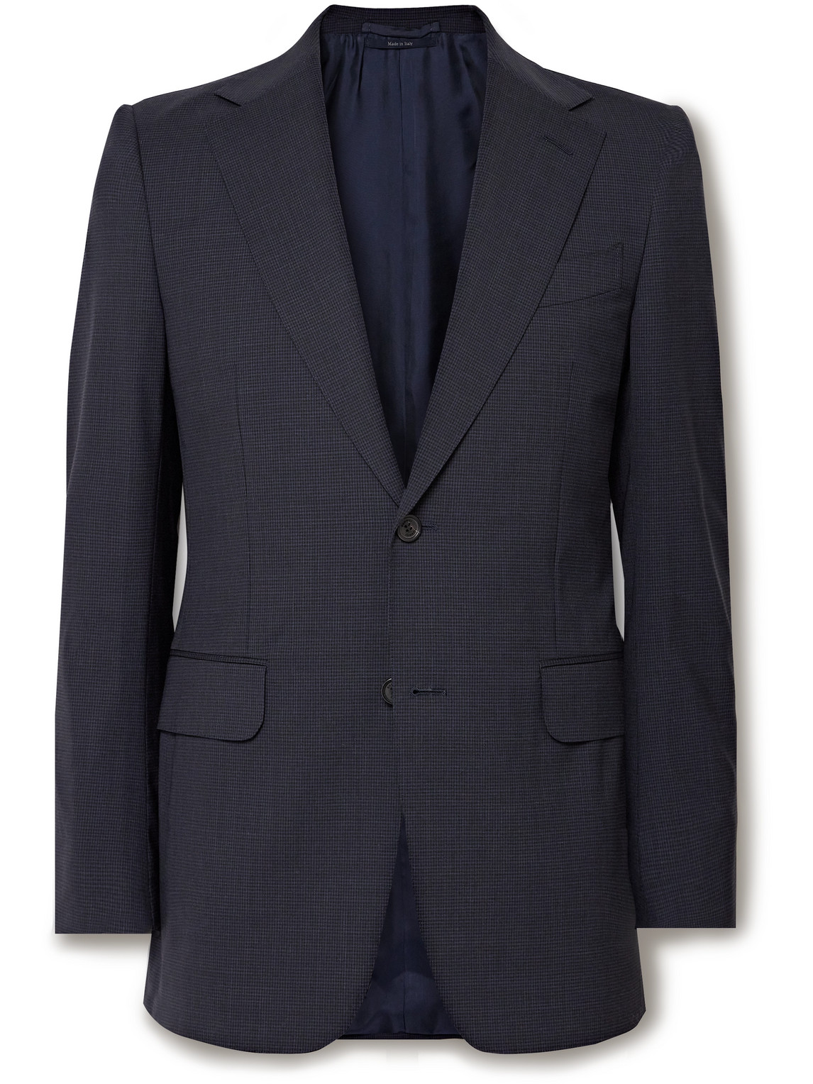 Slim-Fit Micro-Checked Wool-Blend Suit Jacket