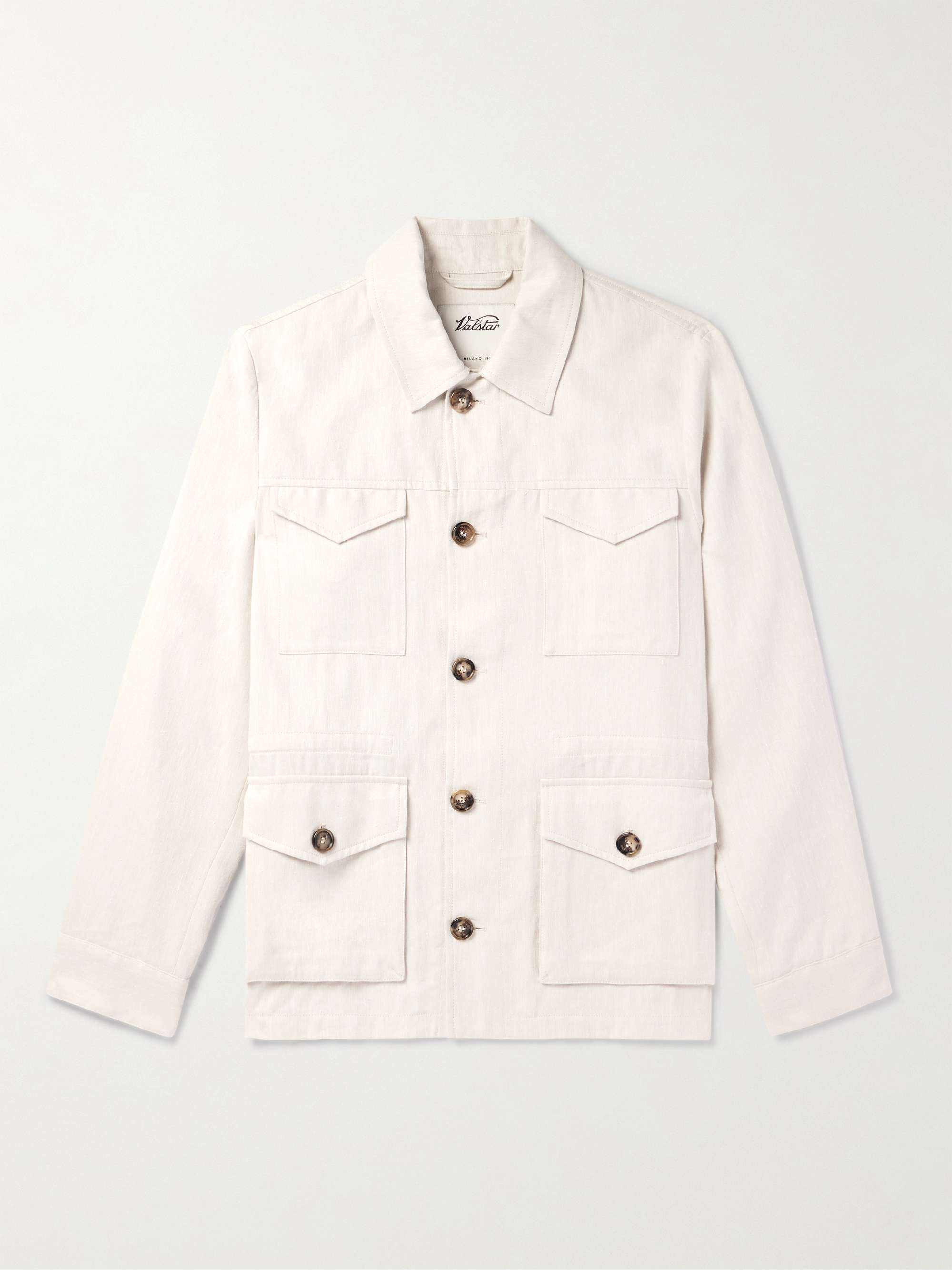 VALSTAR Herringbone Linen and Cotton-Blend Overshirt for Men | MR PORTER