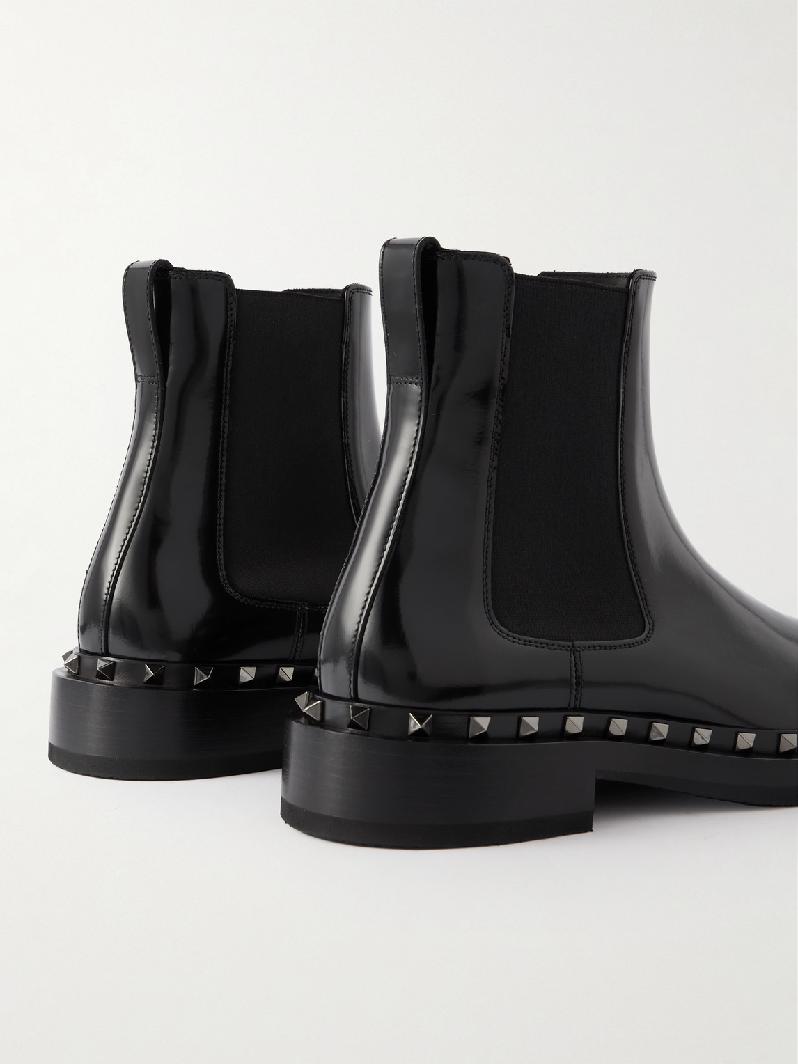 Valentino M-way Rockstud Ankle Boot In Calfskin Leather In Black