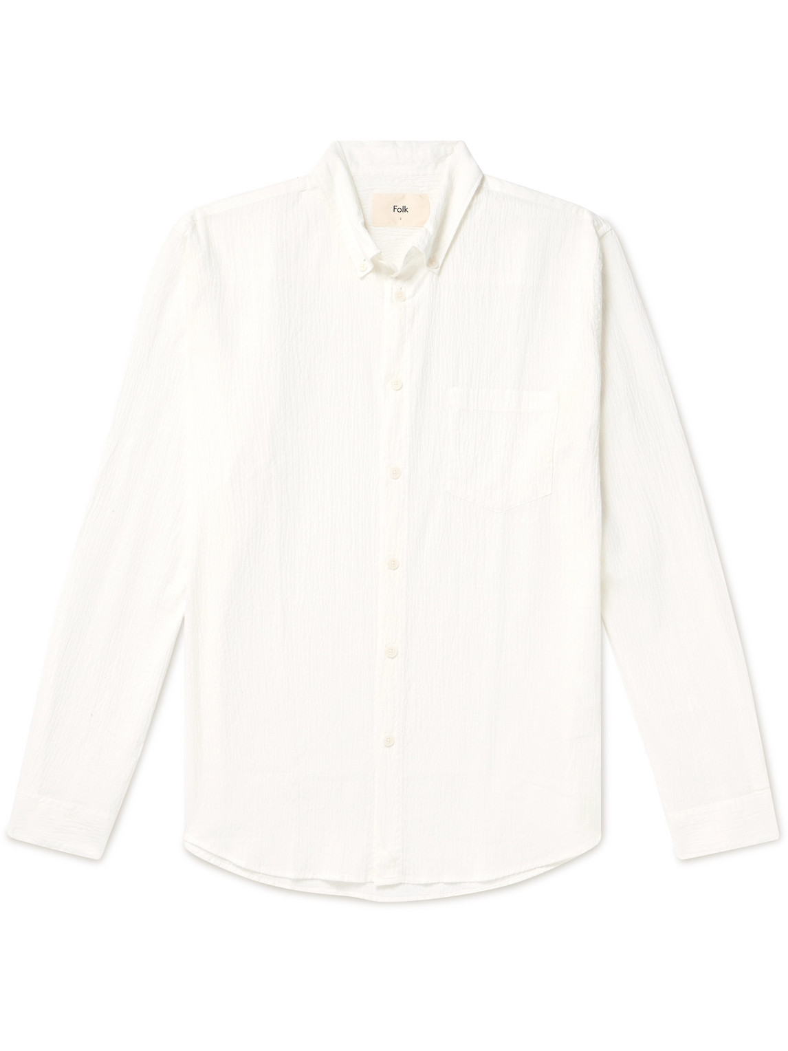 Button-Down Collar Cotton-Seersucker Shirt