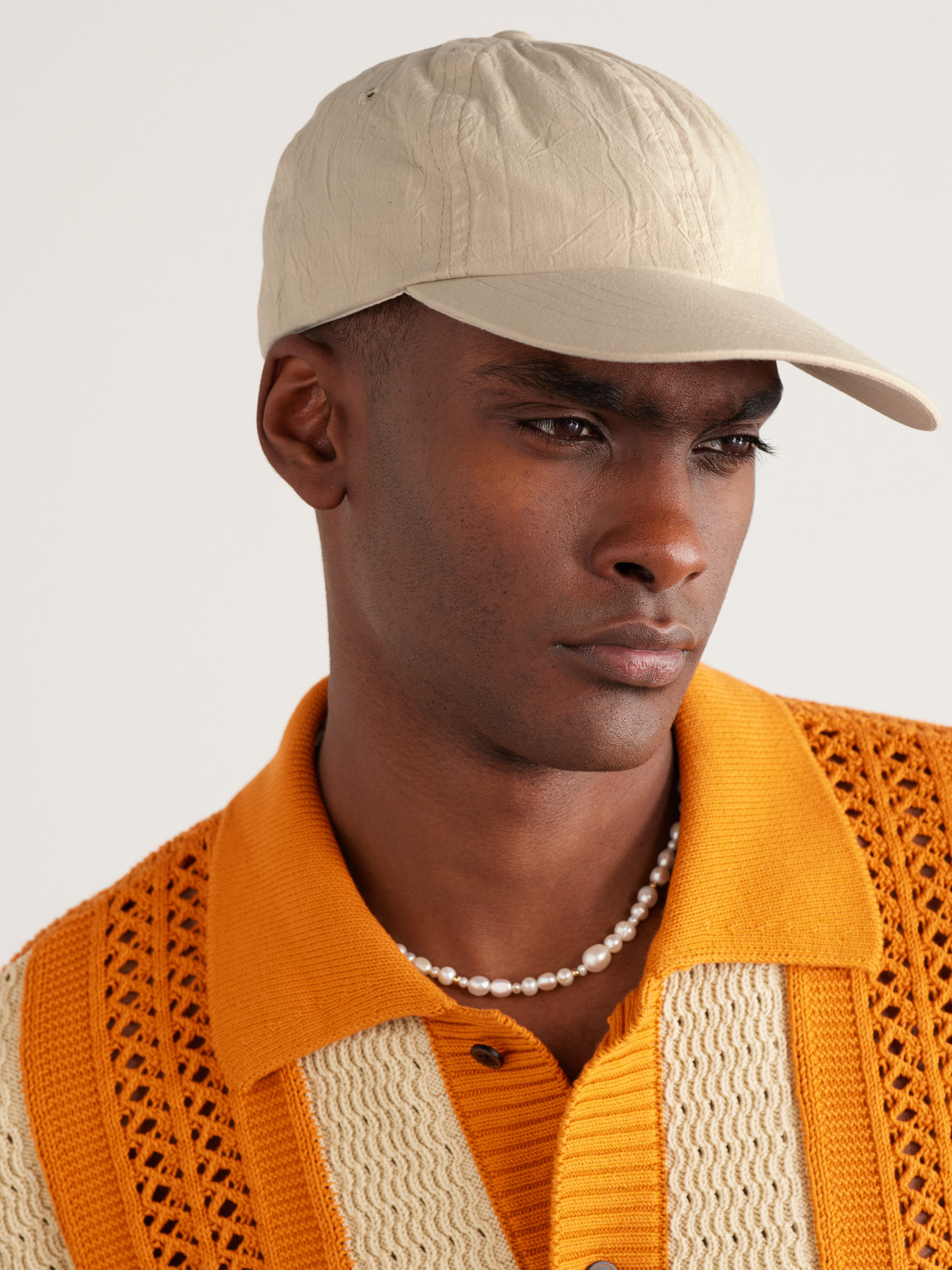 Folk Crinkled Cotton-canvas Baseball Cap In Neutrals