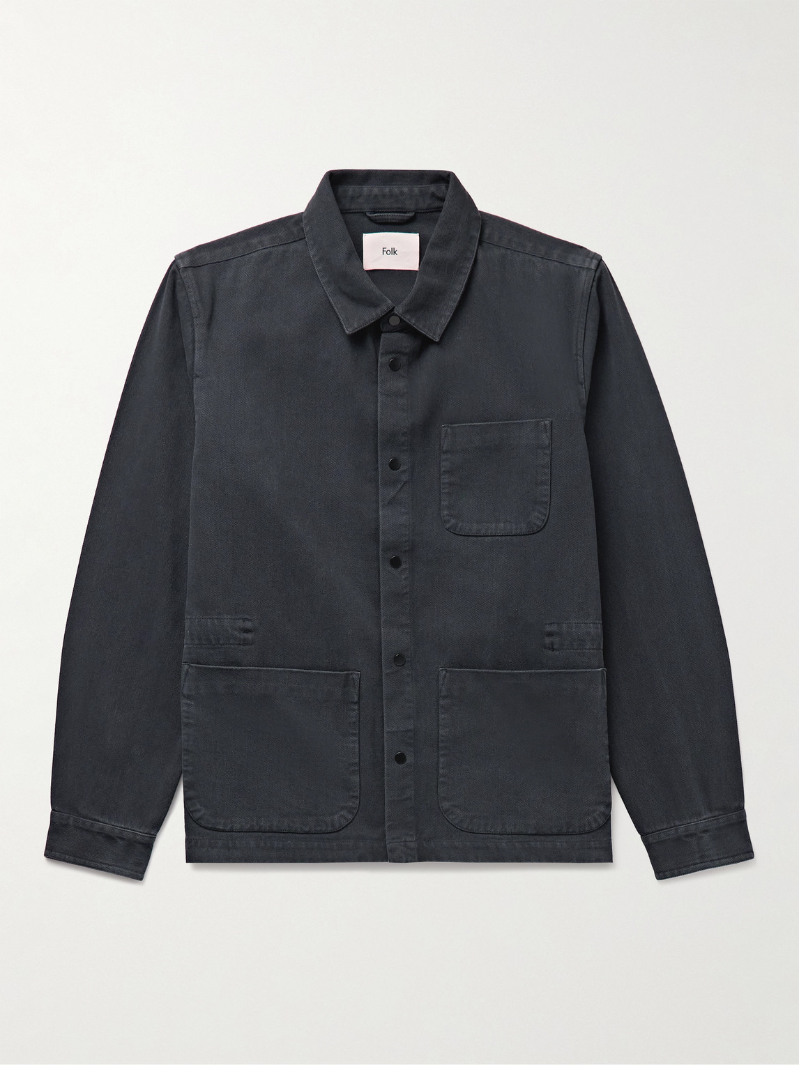 Folk Assembly Cotton-twill Overshirt In Black