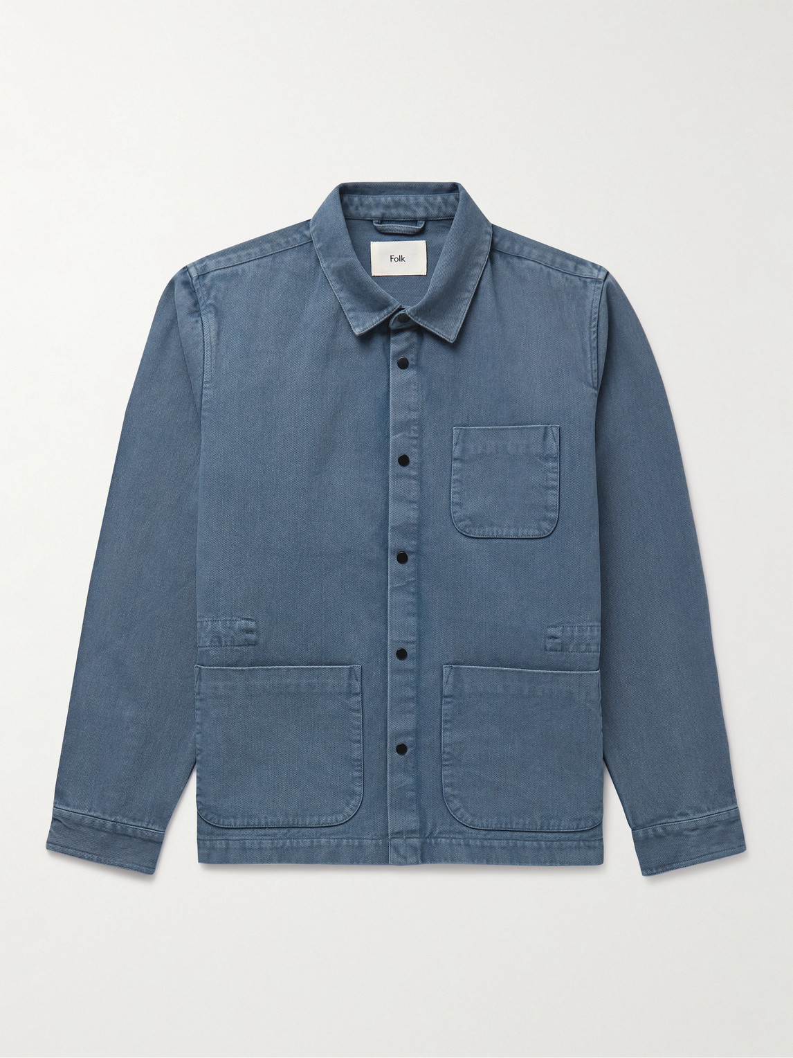 Folk Assembly Cotton-twill Overshirt In Blue