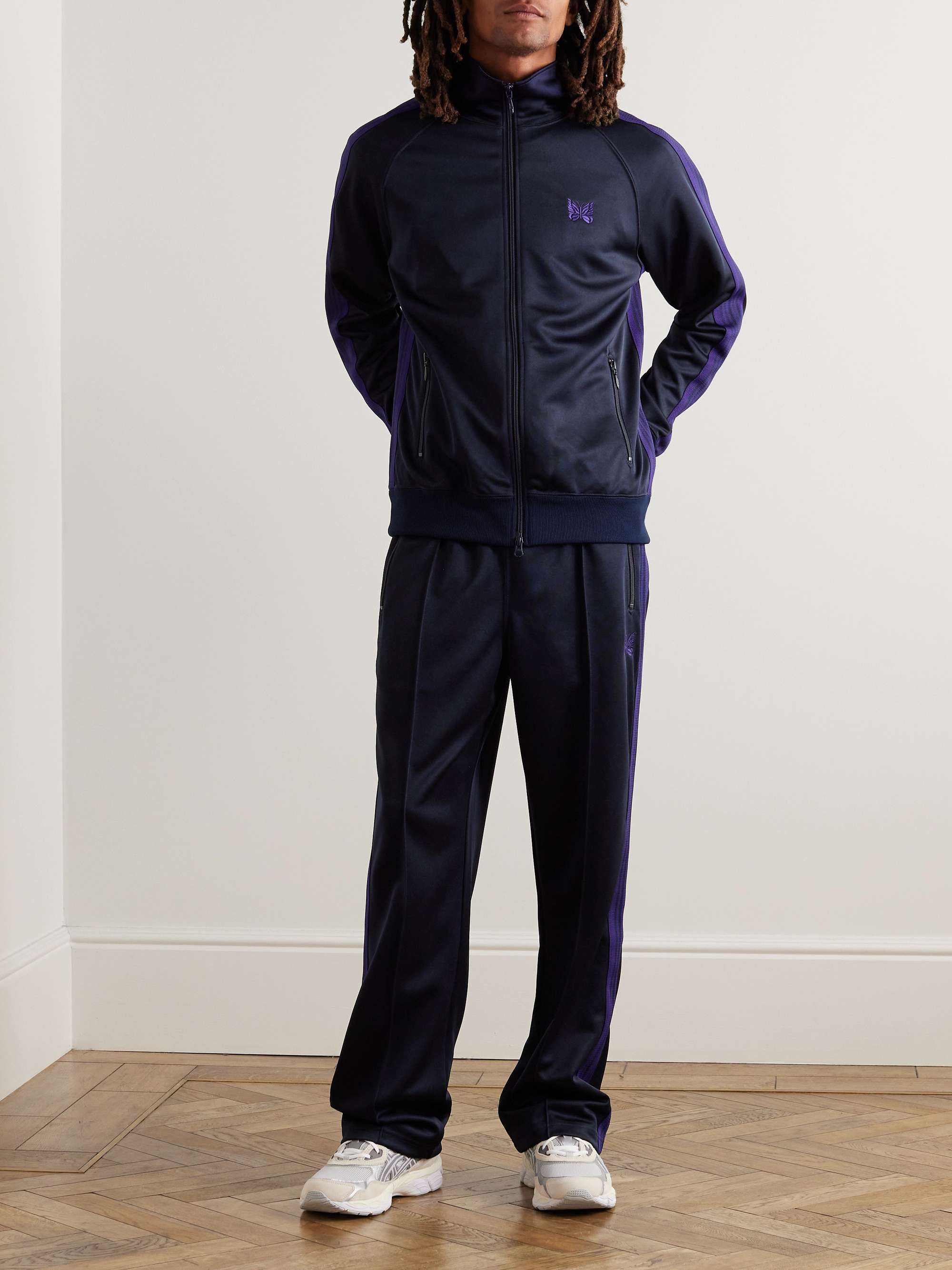 Luxury Men's LV Designer Striped Monogrammed Tracksuits - Navy / L