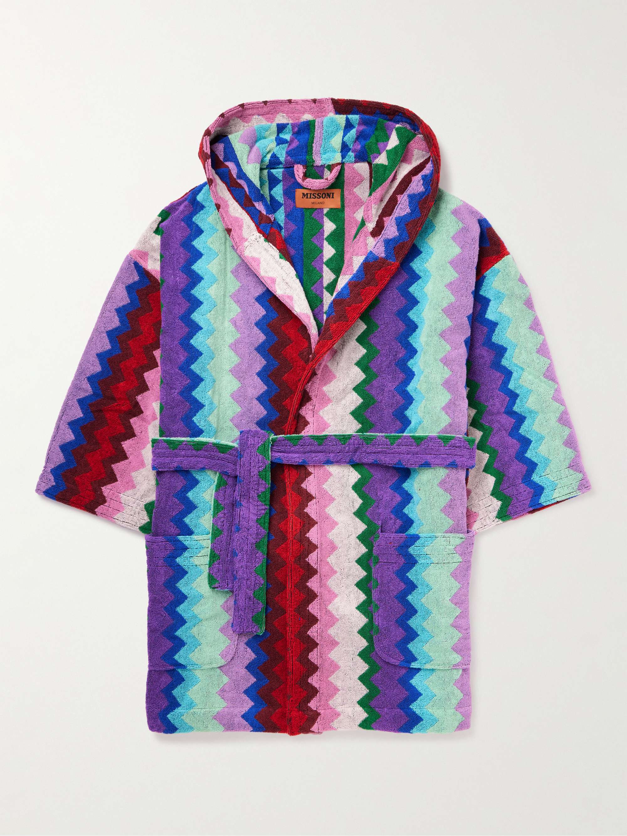 MISSONI HOME Chantal Striped Cotton-Terry Jacquard Hooded Robe for Men | MR  PORTER