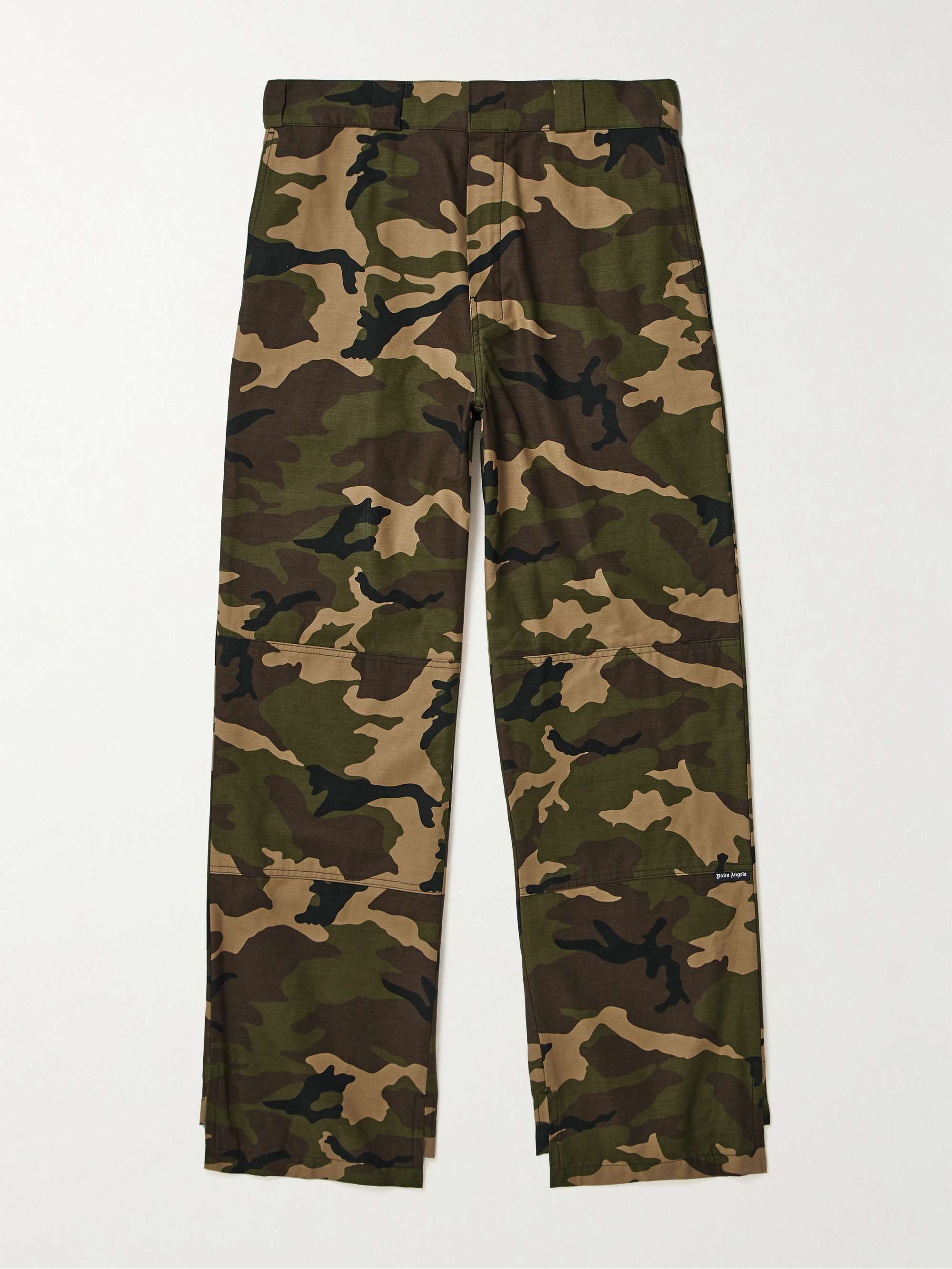 PALM ANGELS Camouflage-Print Cotton Straight-Leg Trousers for Men | MR ...