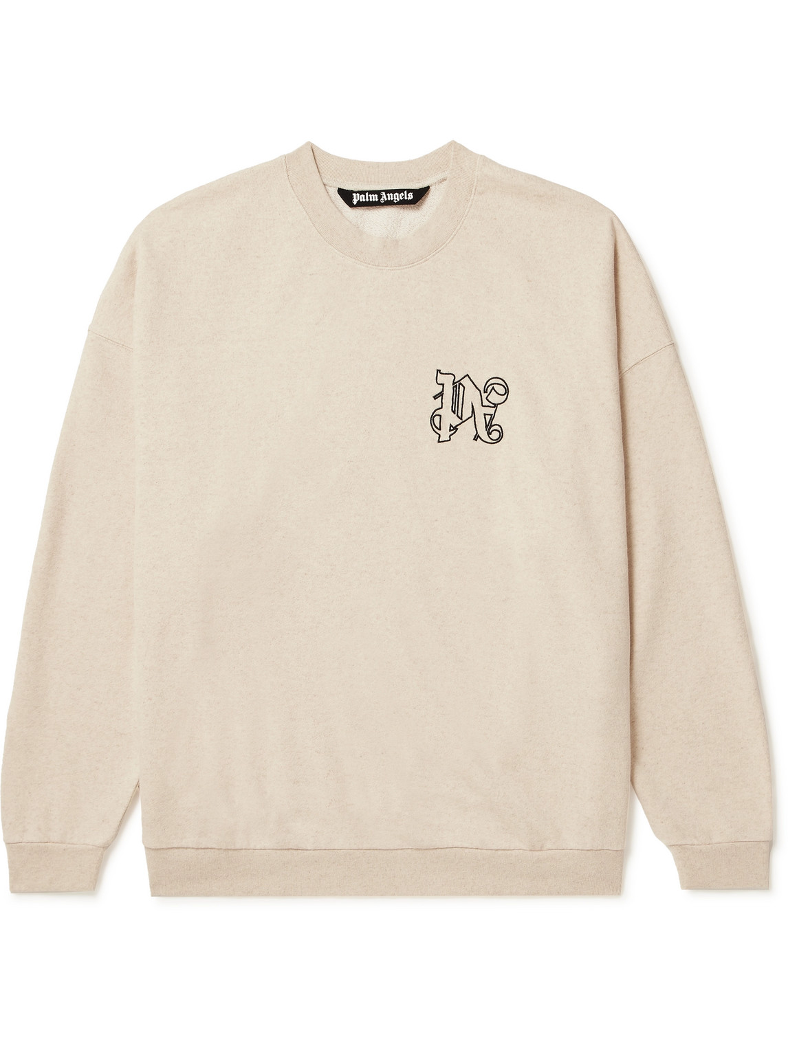 Palm Angels Monogram Crewneck Sweatshirt In Neutrals