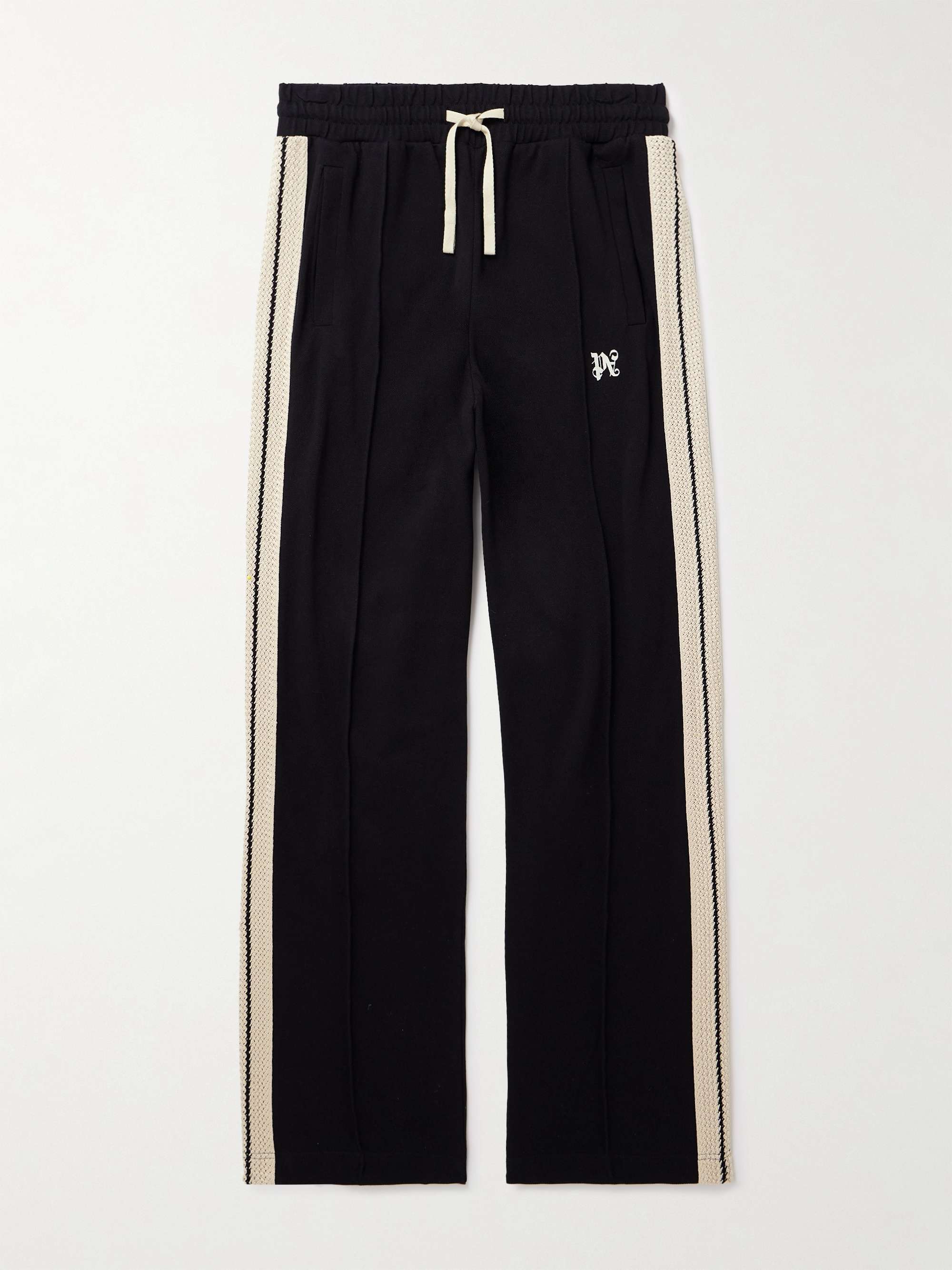 PALM ANGELS Slim-Fit Straight-Leg Cotton-Blend Velour Track Pants for Men