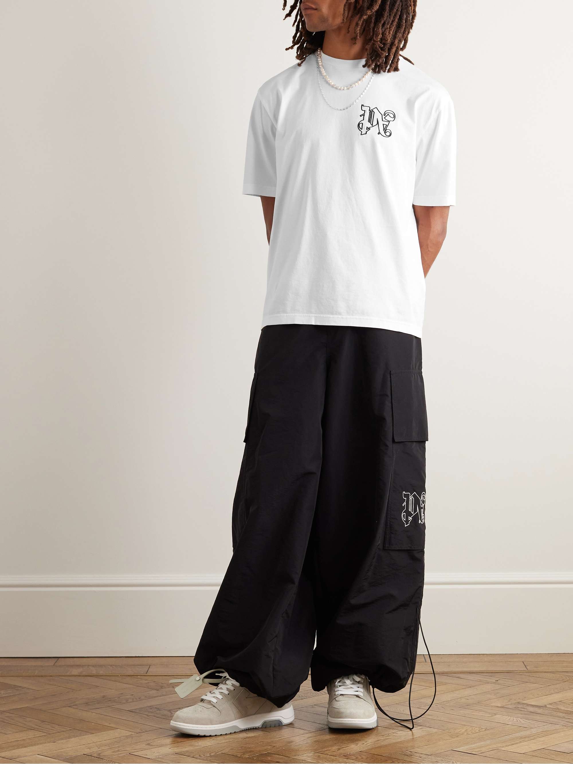 PALM ANGELS コットンジャージー Tシャツ ロゴプリント入り | ミスター 