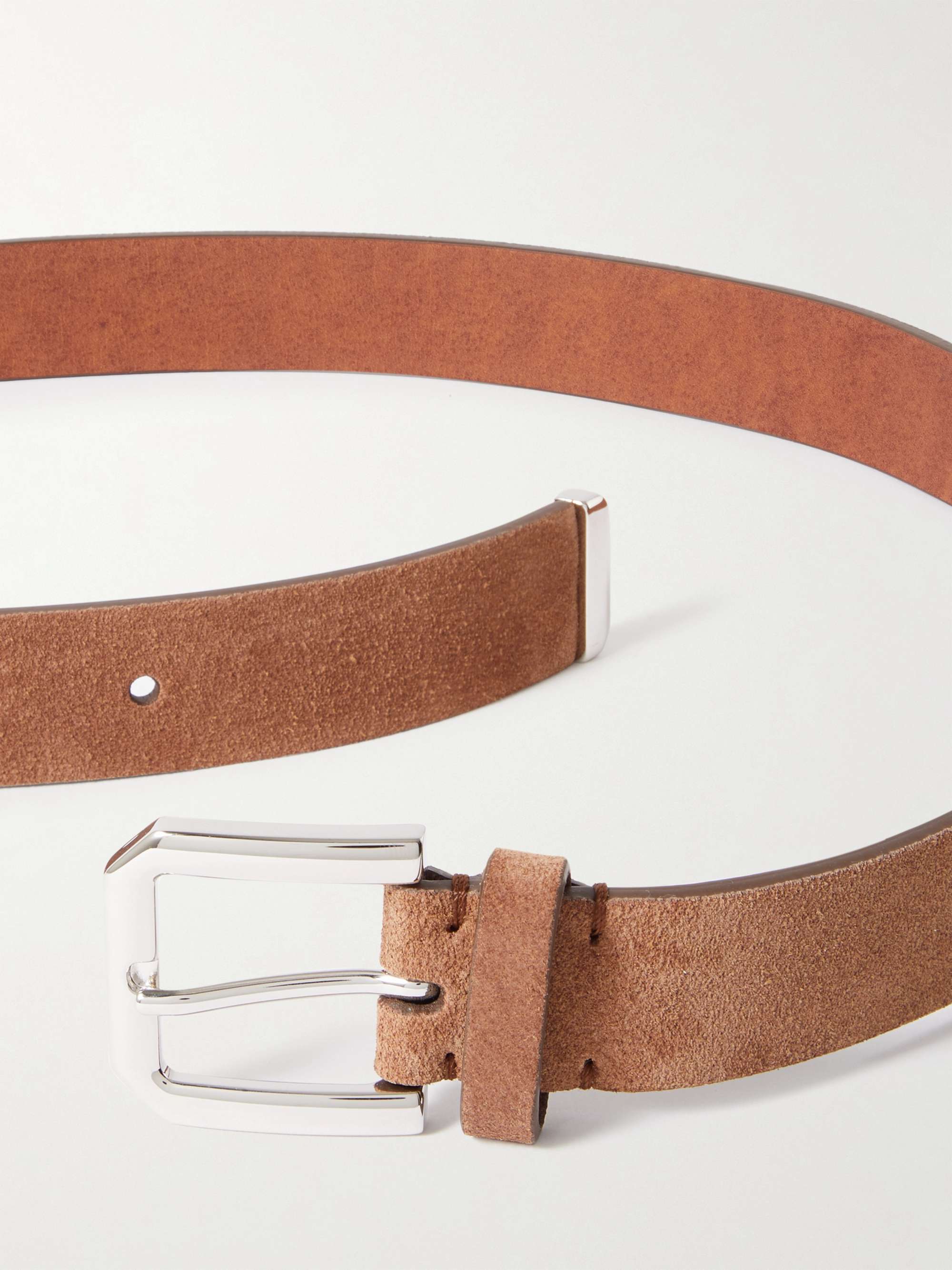 Men's Italian Leather Belt - Cafe Suede