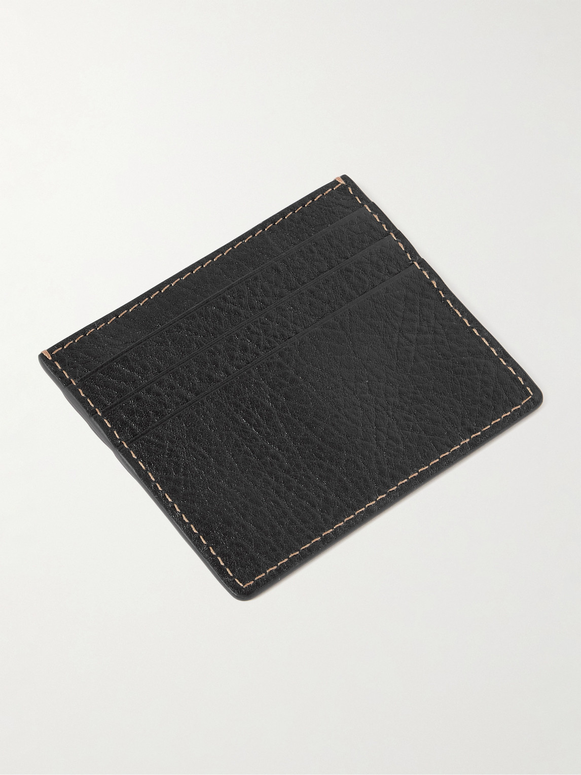Brunello Cucinelli Full-grain Leather Cardholder In Black