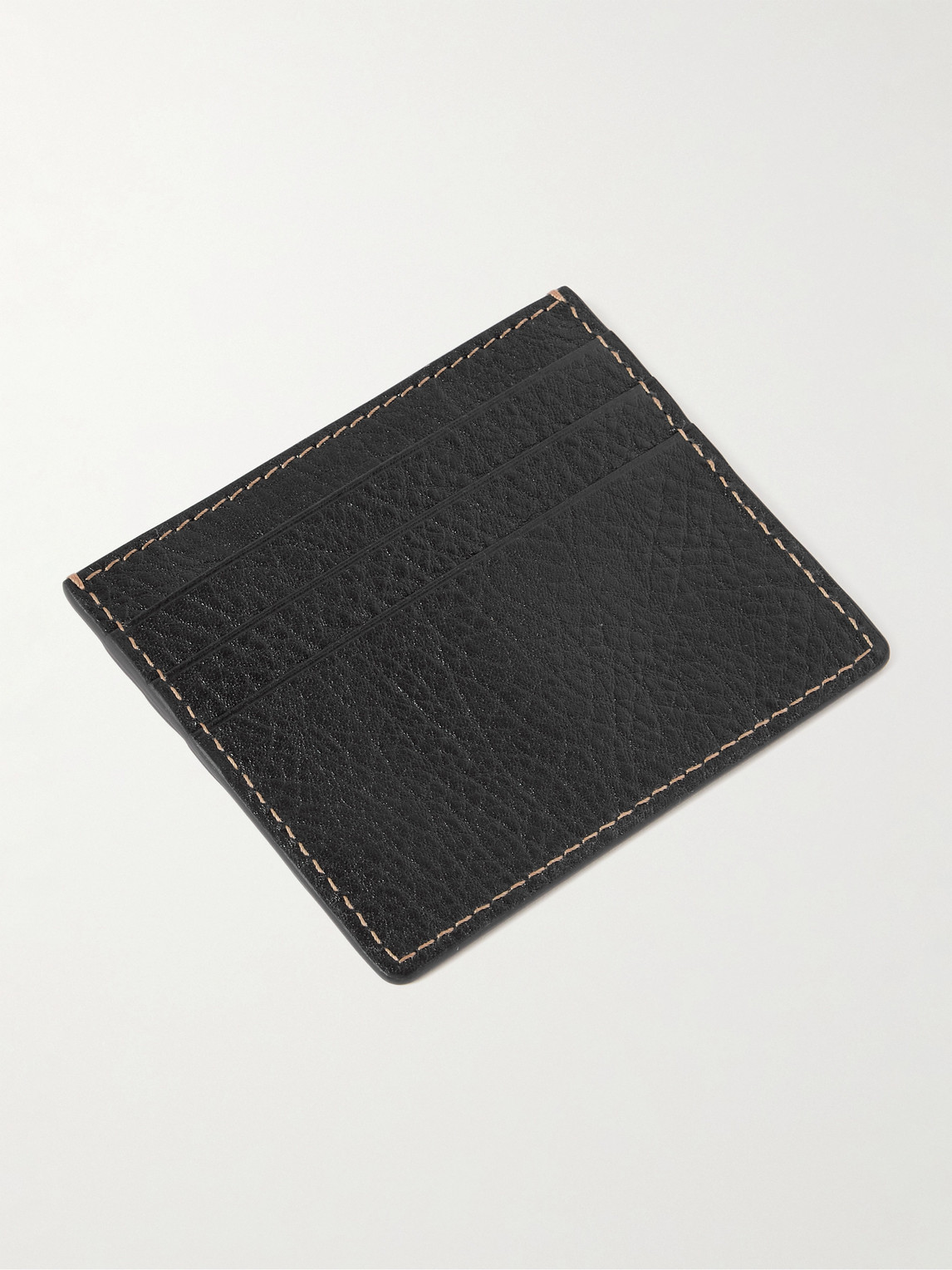 Shop Brunello Cucinelli Full-grain Leather Cardholder In Black